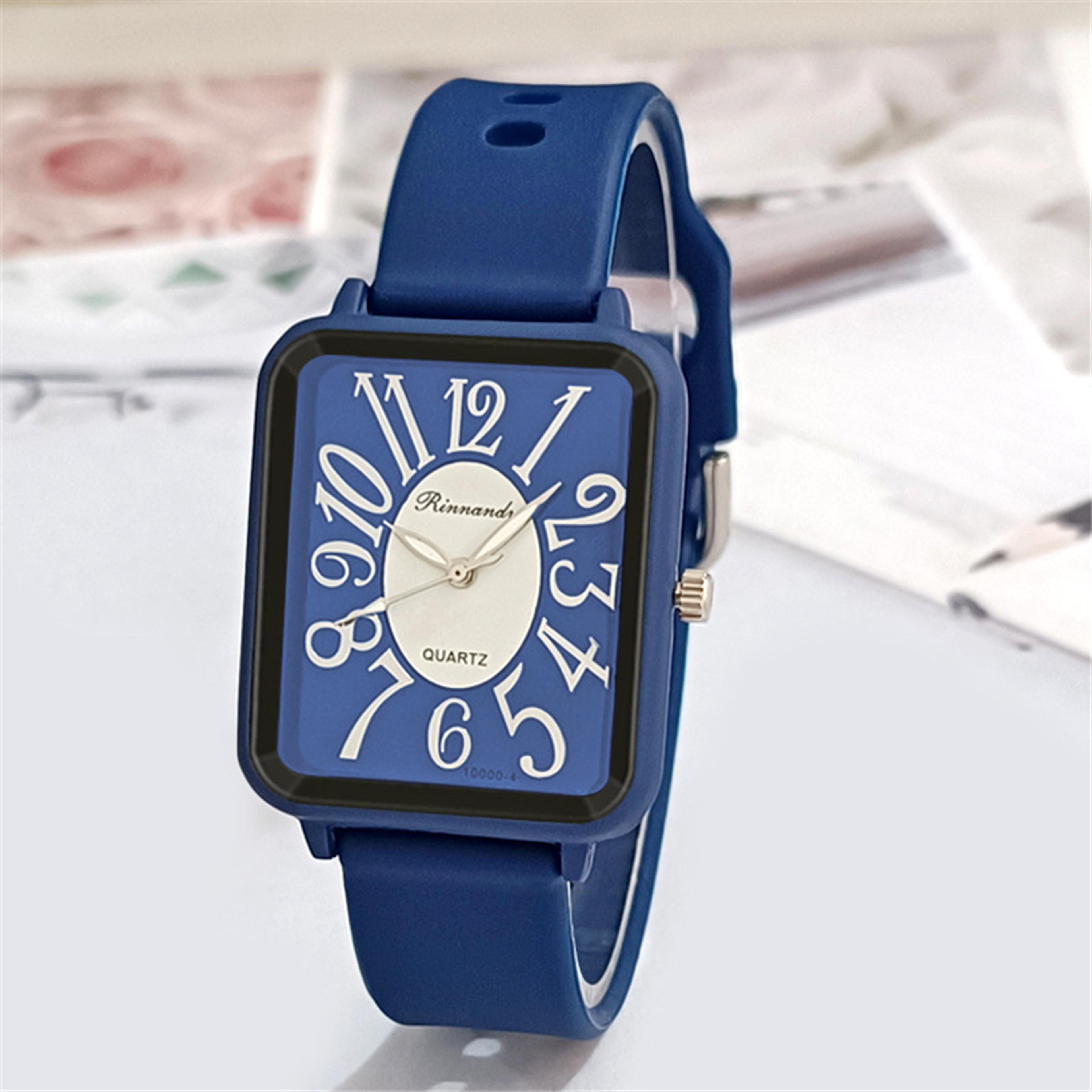Minimalist Square Womens Quartz Watch With Soft Silicone Strap 5