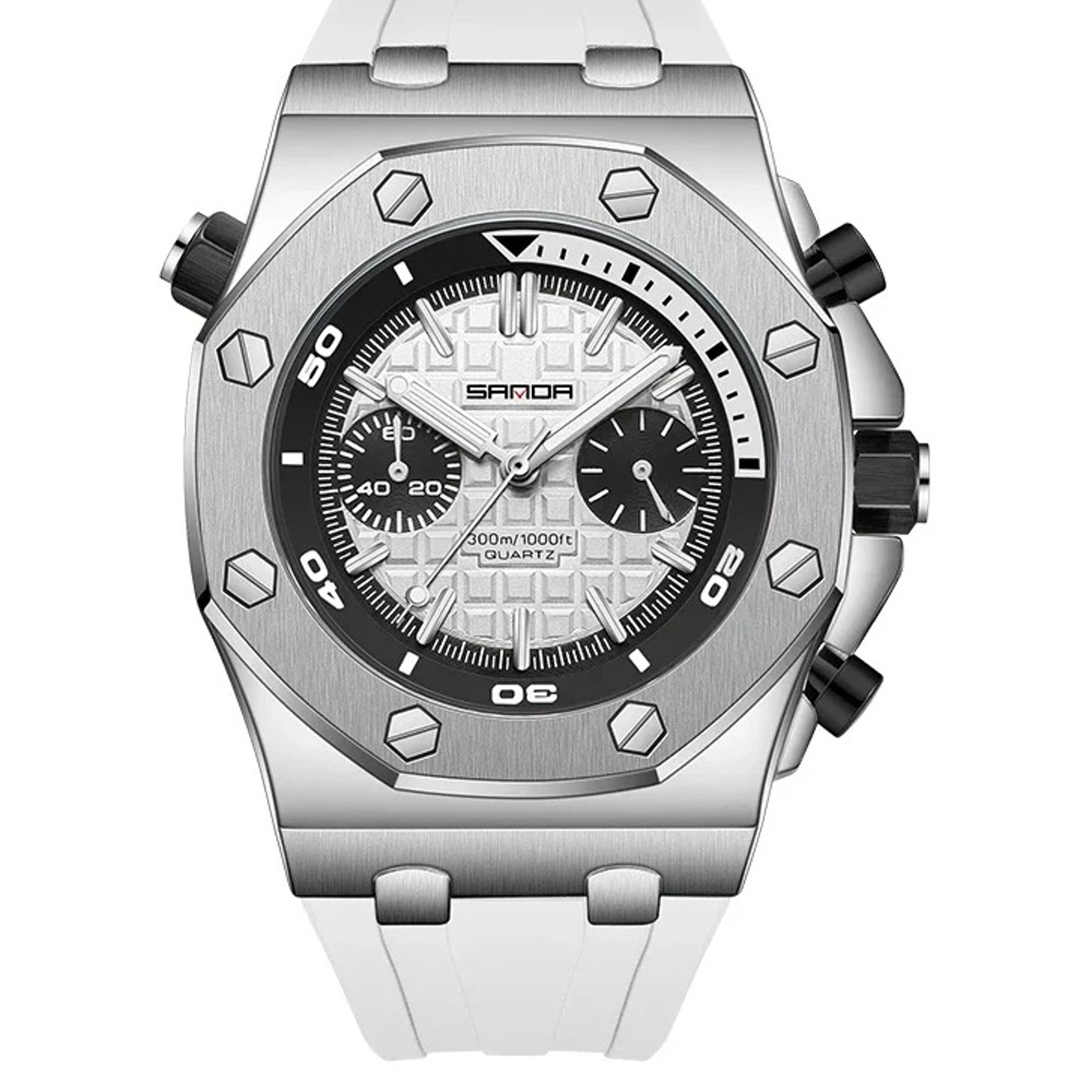 SANDA 7027 Hombre Luxury Brand Men Analog Leather Sports Watch Men Army Military Watch Men Date Quar