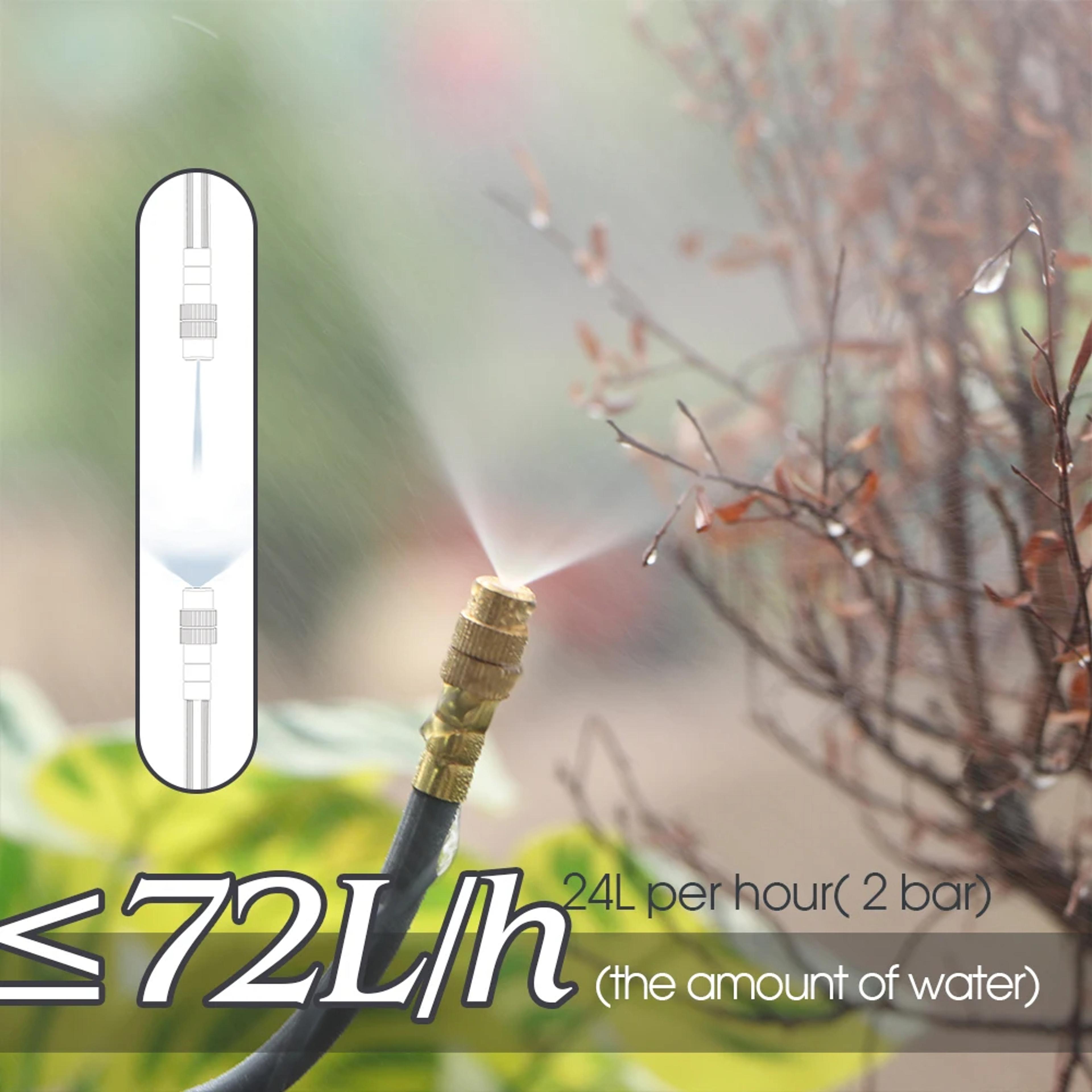 Adjustable Garden Misting System With Brass Spray Nozzles And Quick Connect Hose 2