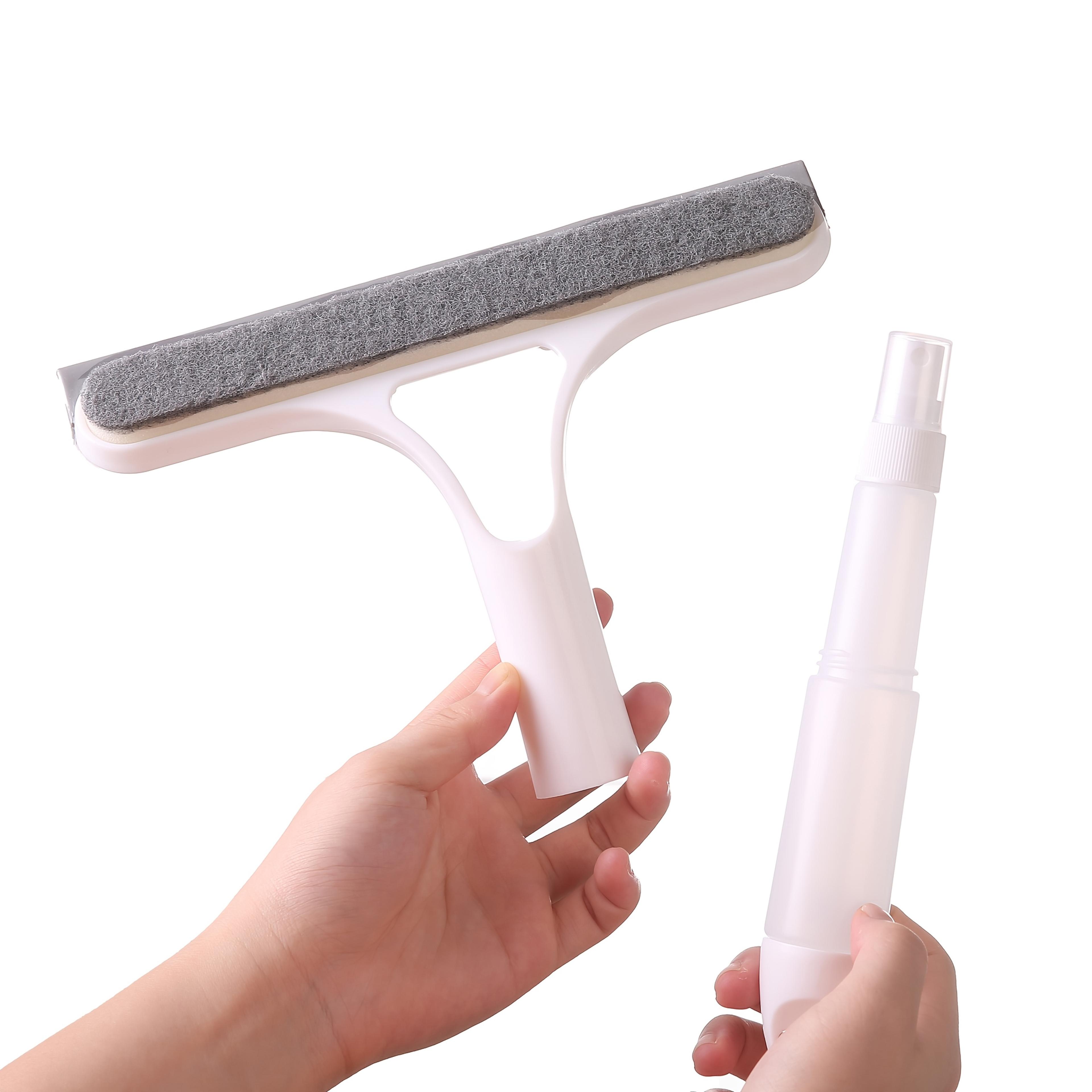 Window Cleaning Squeegee With Spray Bottle And Microfiber Scrubber 2
