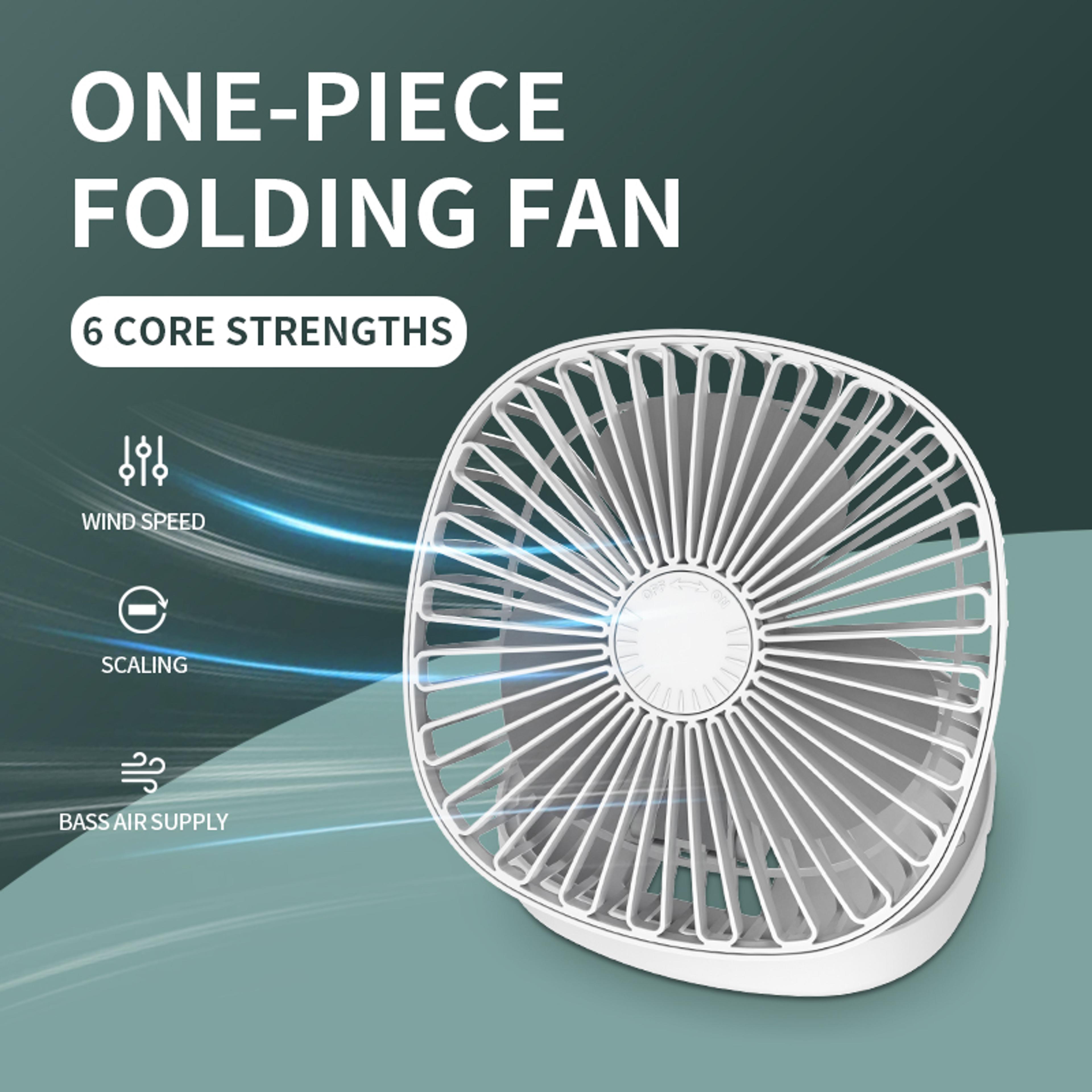 Foldable Rechargeable Desk Fan With Wall Mount And Adjustable Airflow 3