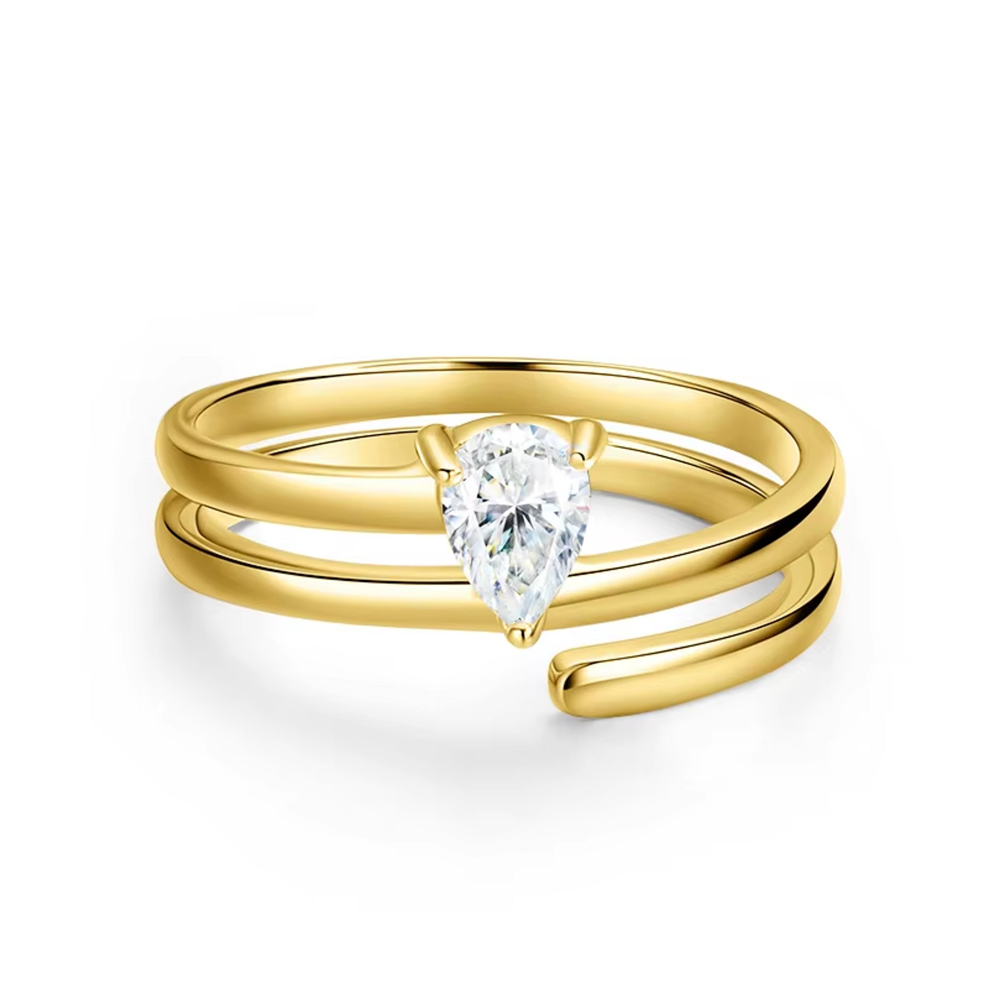 Moissanite Solitaire Ring Sterling Silver Engagement Ring 1
