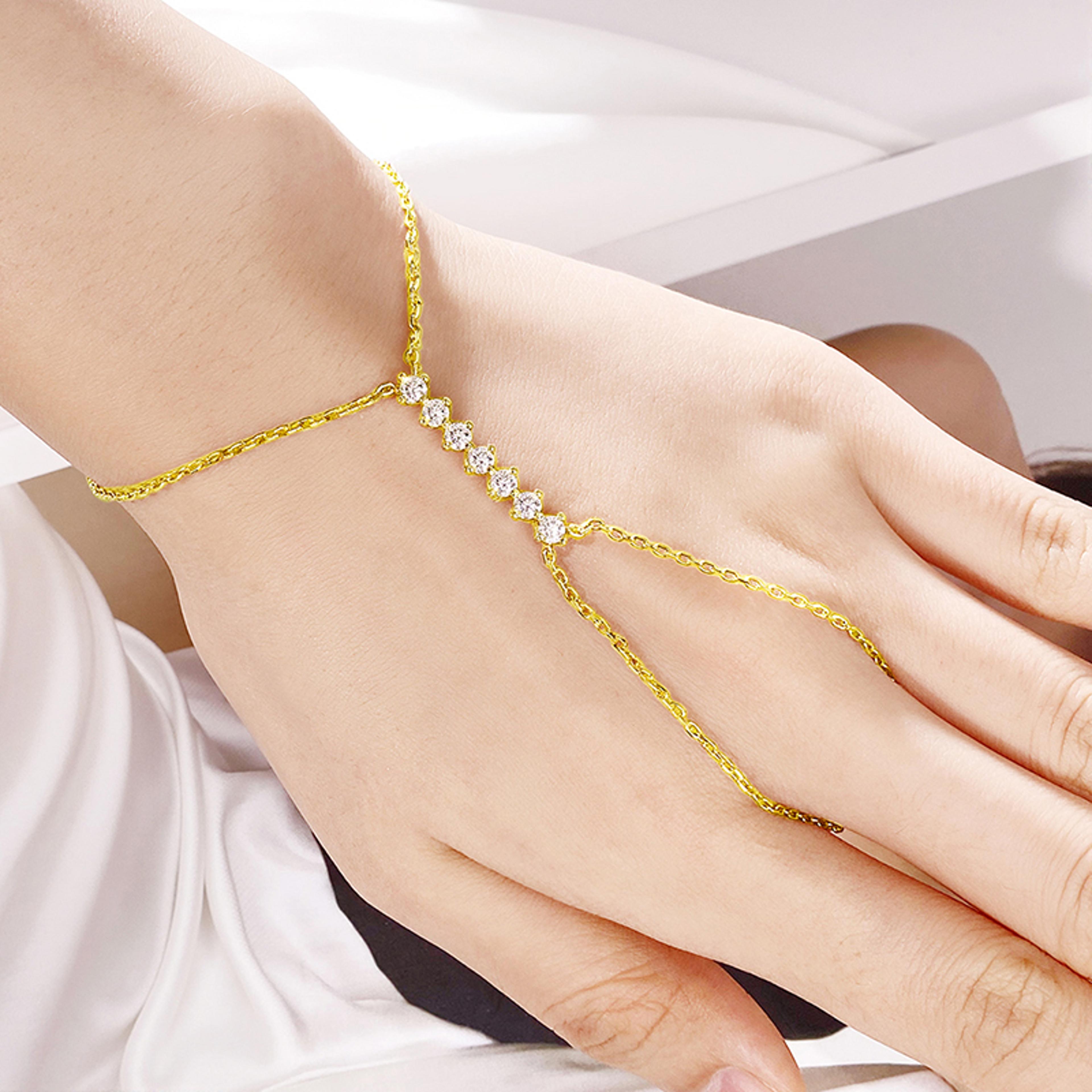 Certified Moissanite Bracelet Sterling Silver Adjustable Sparkling Chain 6