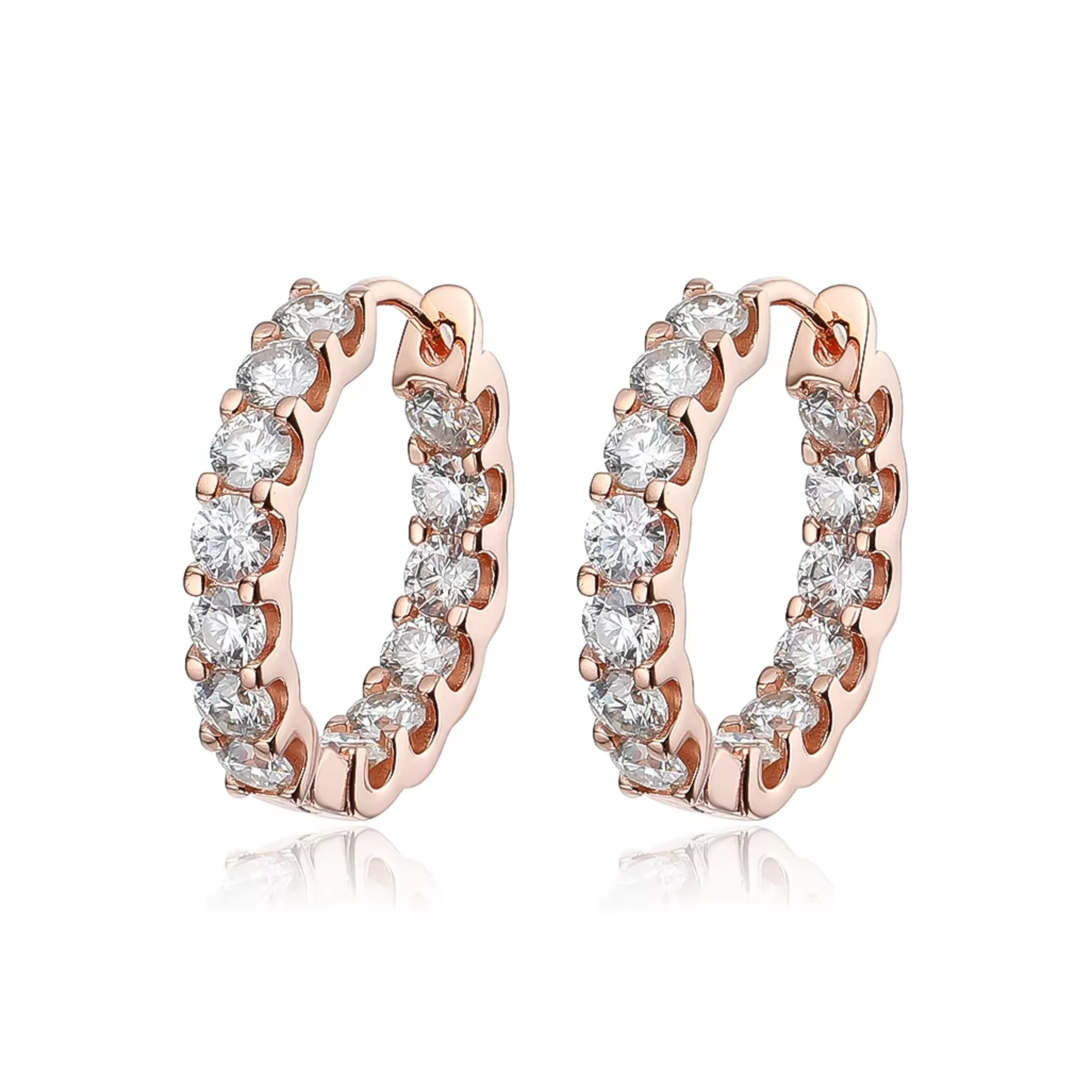 Moissanite Hoop Earrings Sterling Silver Wedding Jewelry 4