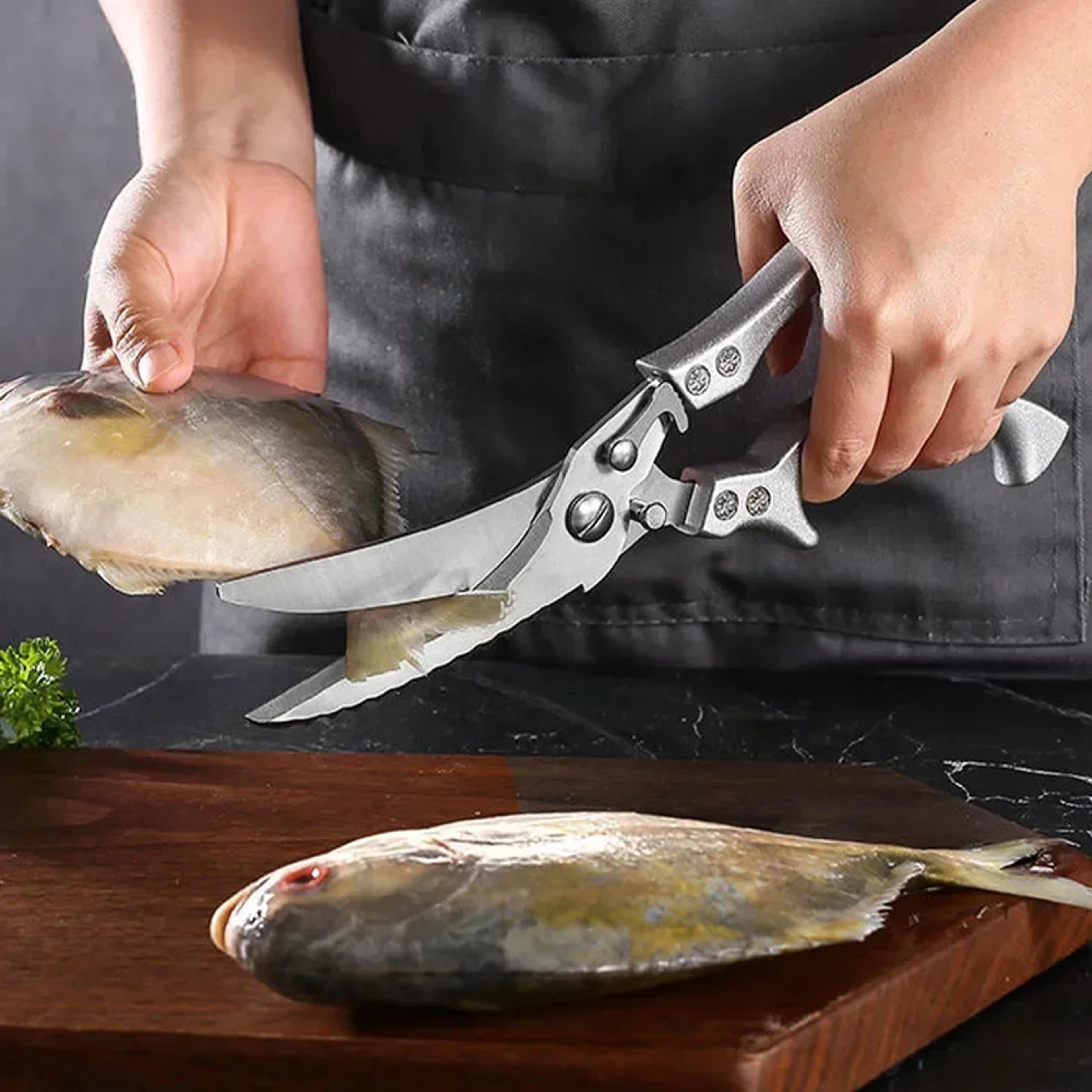 heavy duty stainless steel kitchen shears for chicken bones fish and meat
