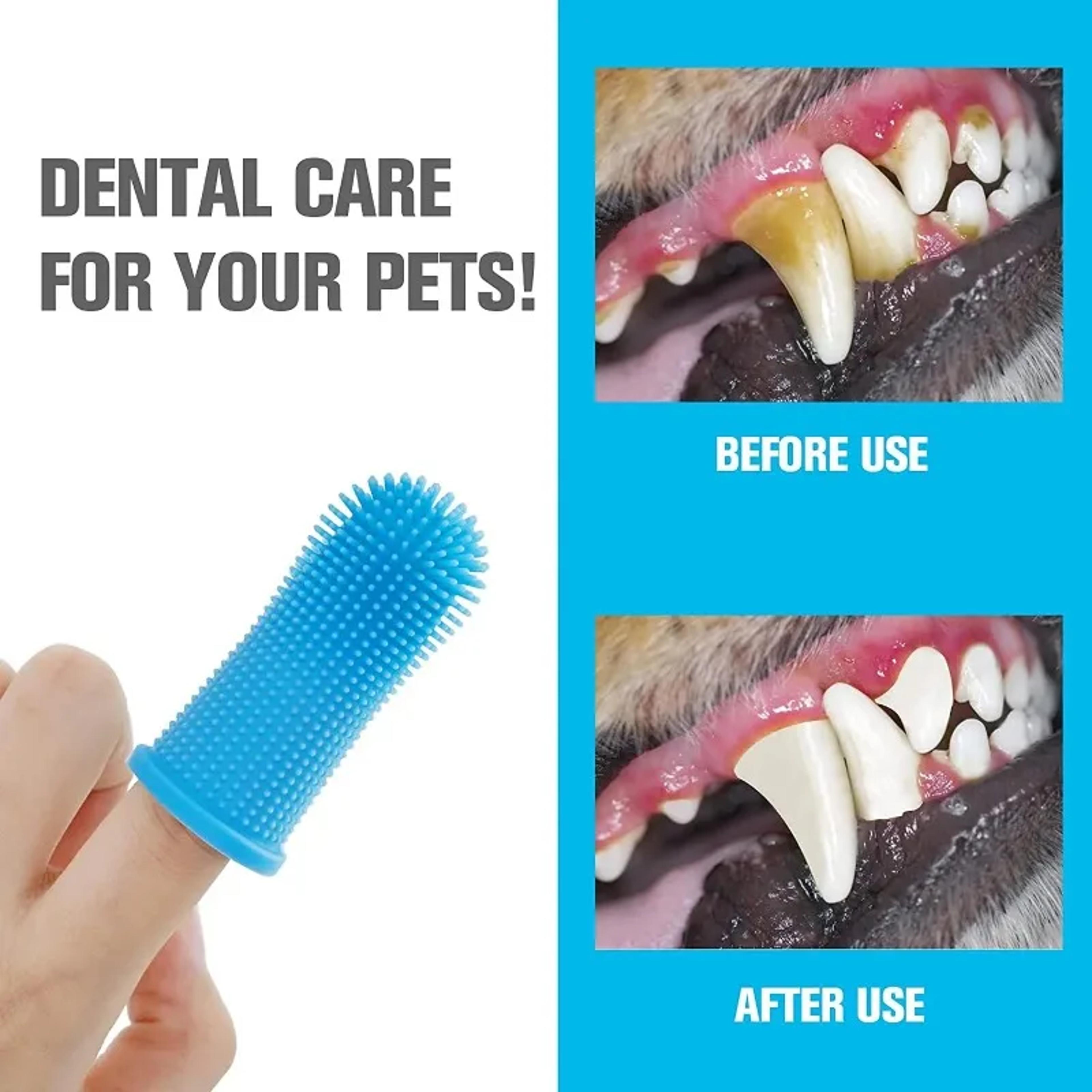 Pet Finger Toothbrush Kit Soft Silicone Dog And Cat Dental Cleaning Brush 2