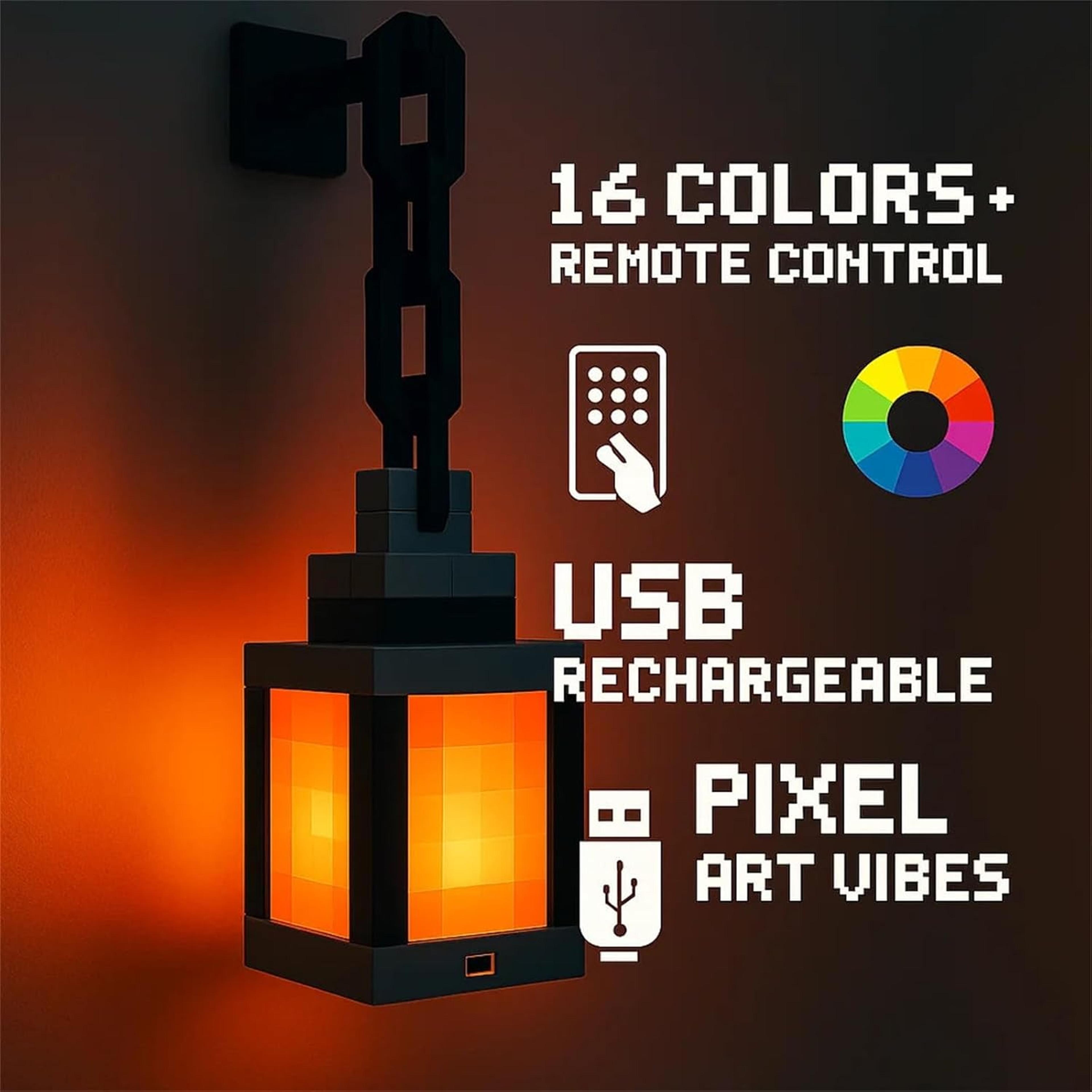 pixel style night light sixteen color portable led table lamp with remote control