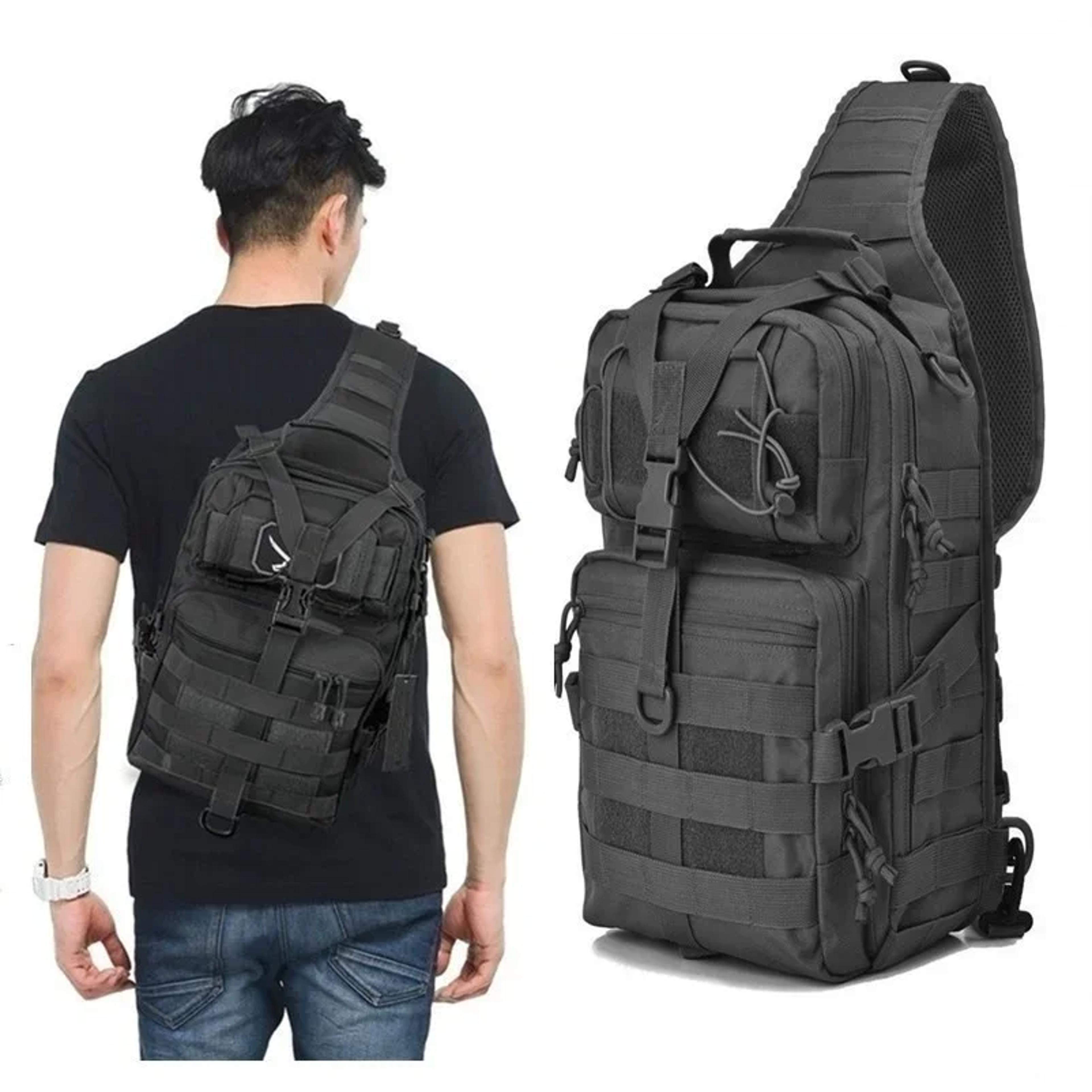 Waterproof Nylon Tactical Sling Backpack With Adjustable Shoulder Strap 0