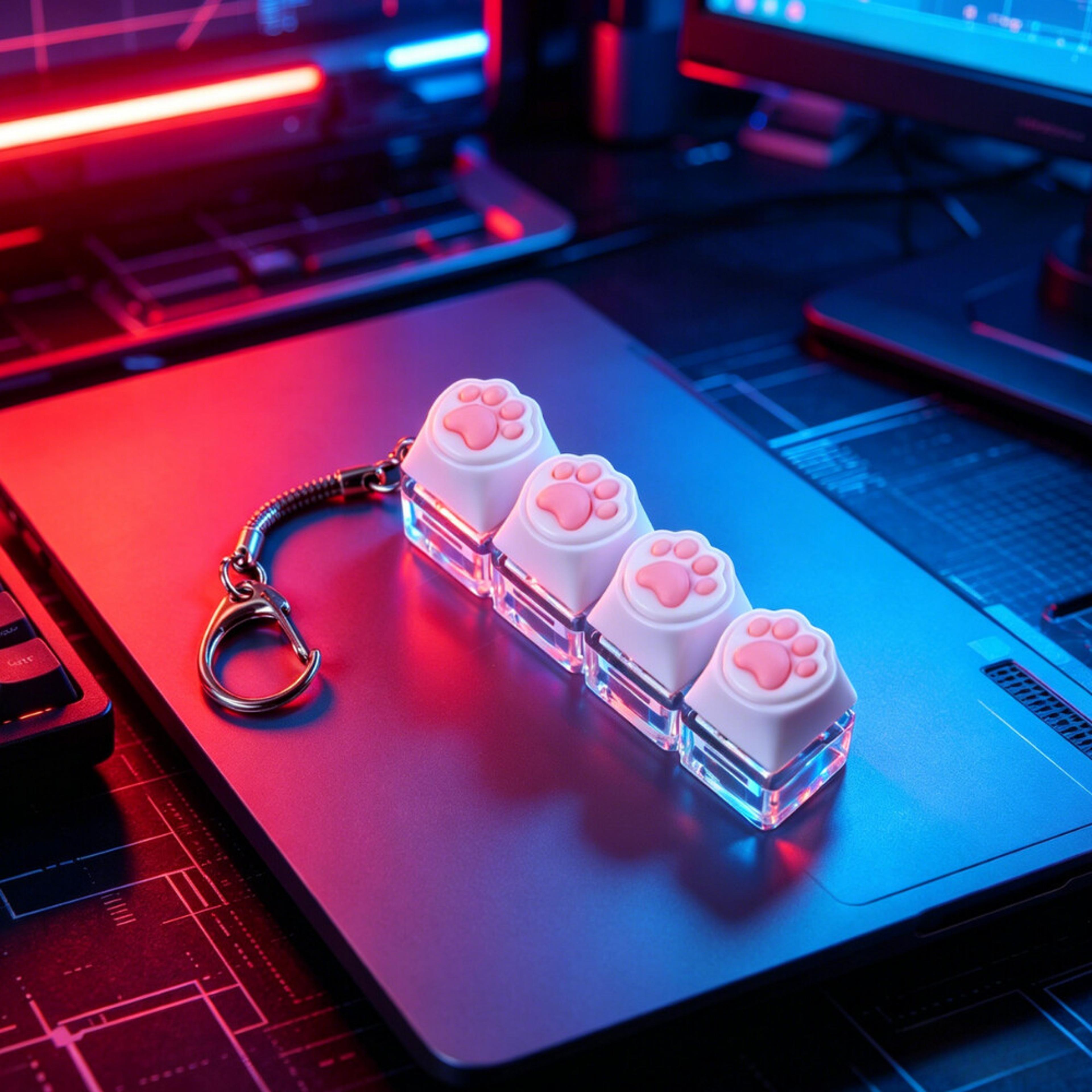 LED Keyboard Keychain Fidget Clicker Toy For Ages Fourteen Plus 2