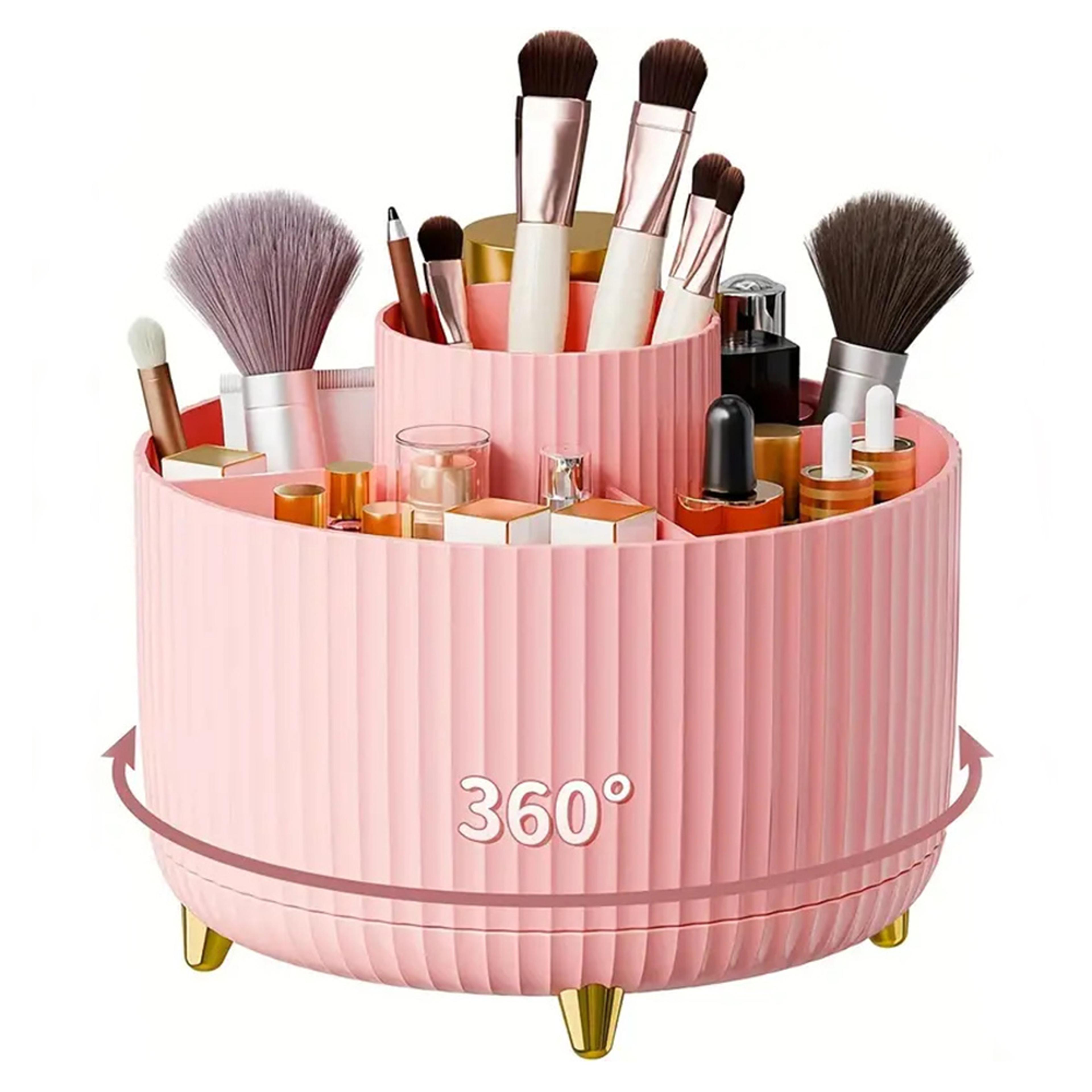 Rotating Makeup Brush Holder Five Slot Cosmetic Organizer 3