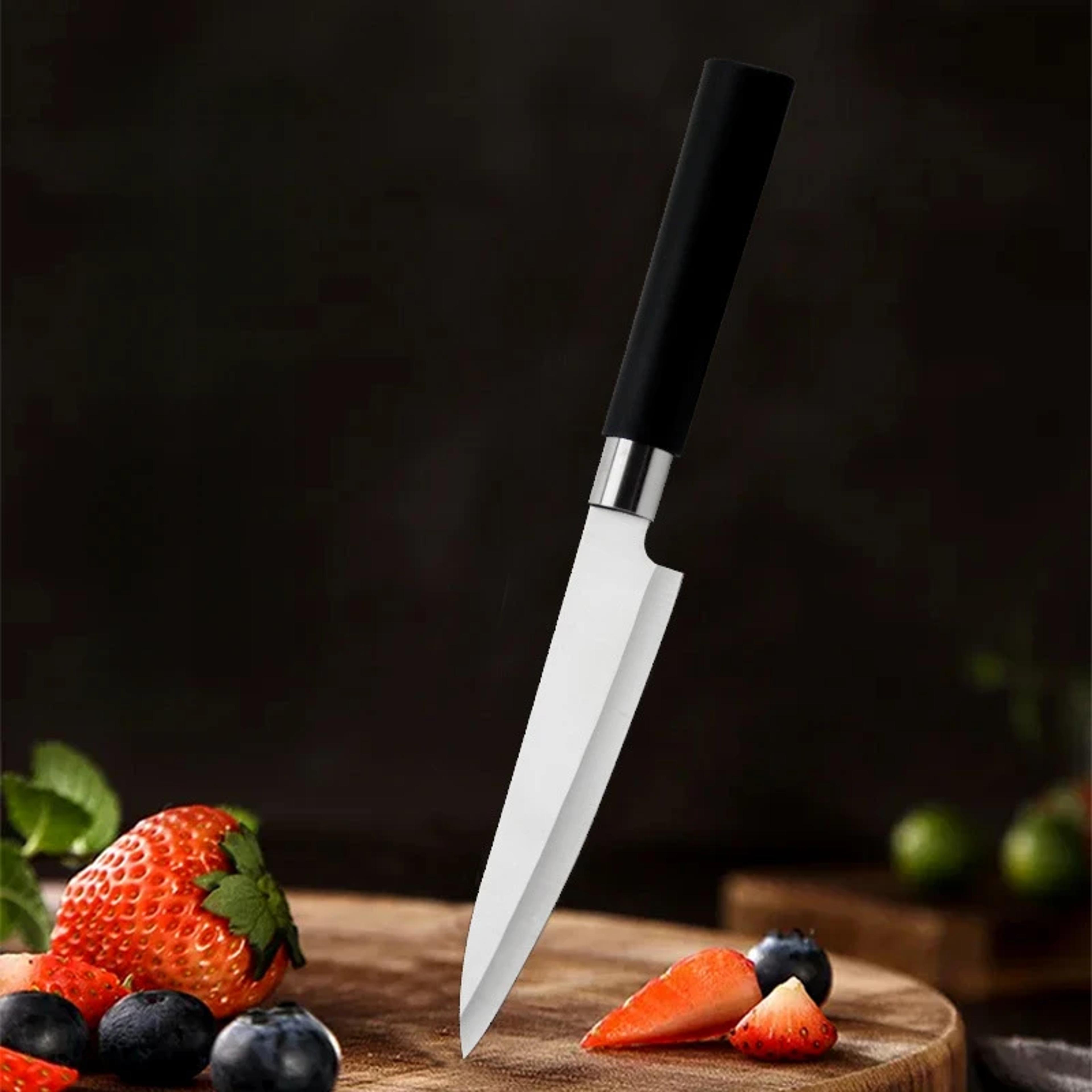 stainless steel chef knife for sushi fish and fruit slicing