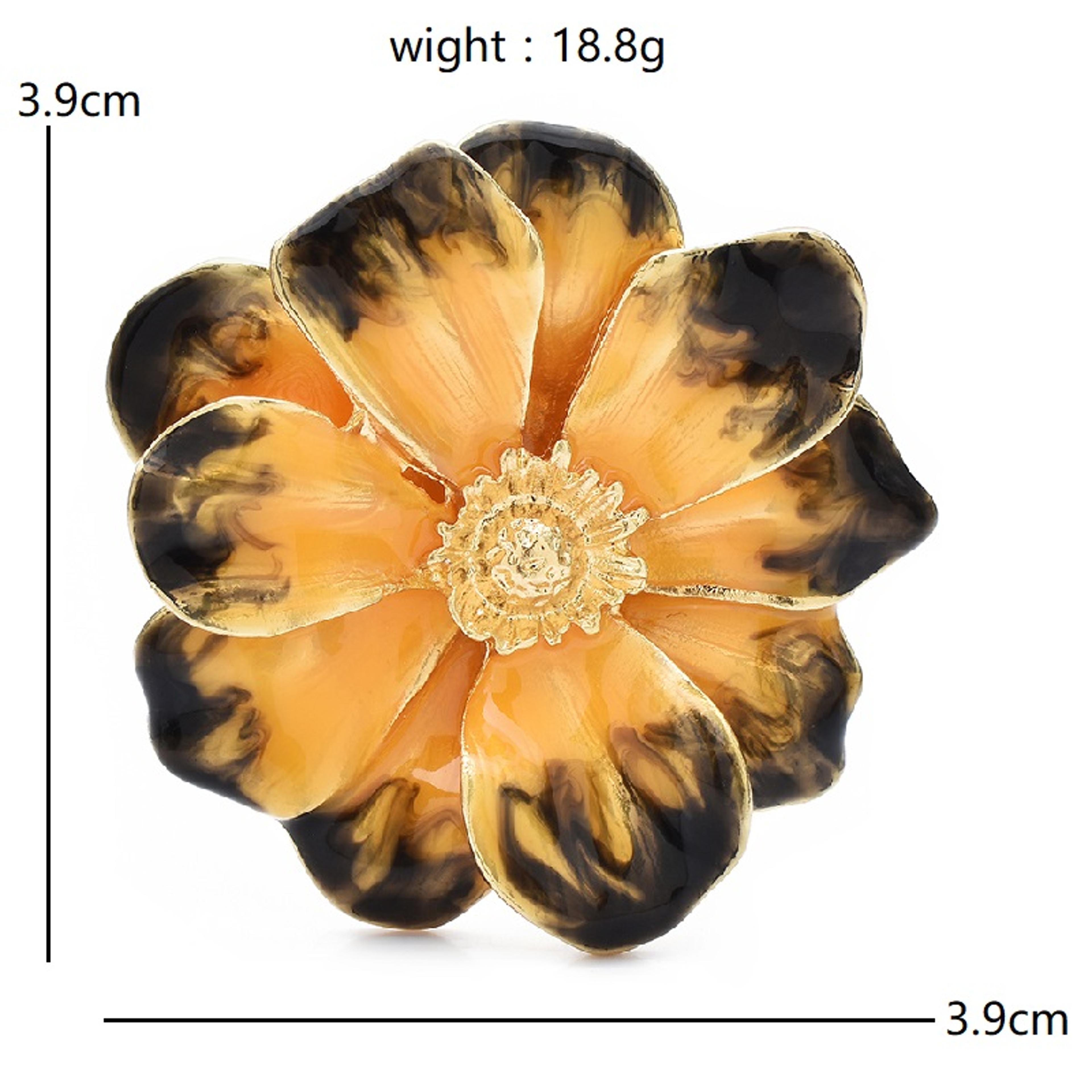 Flower Rhinestone Brooch Pin With Zinc Alloy Floral Design 1