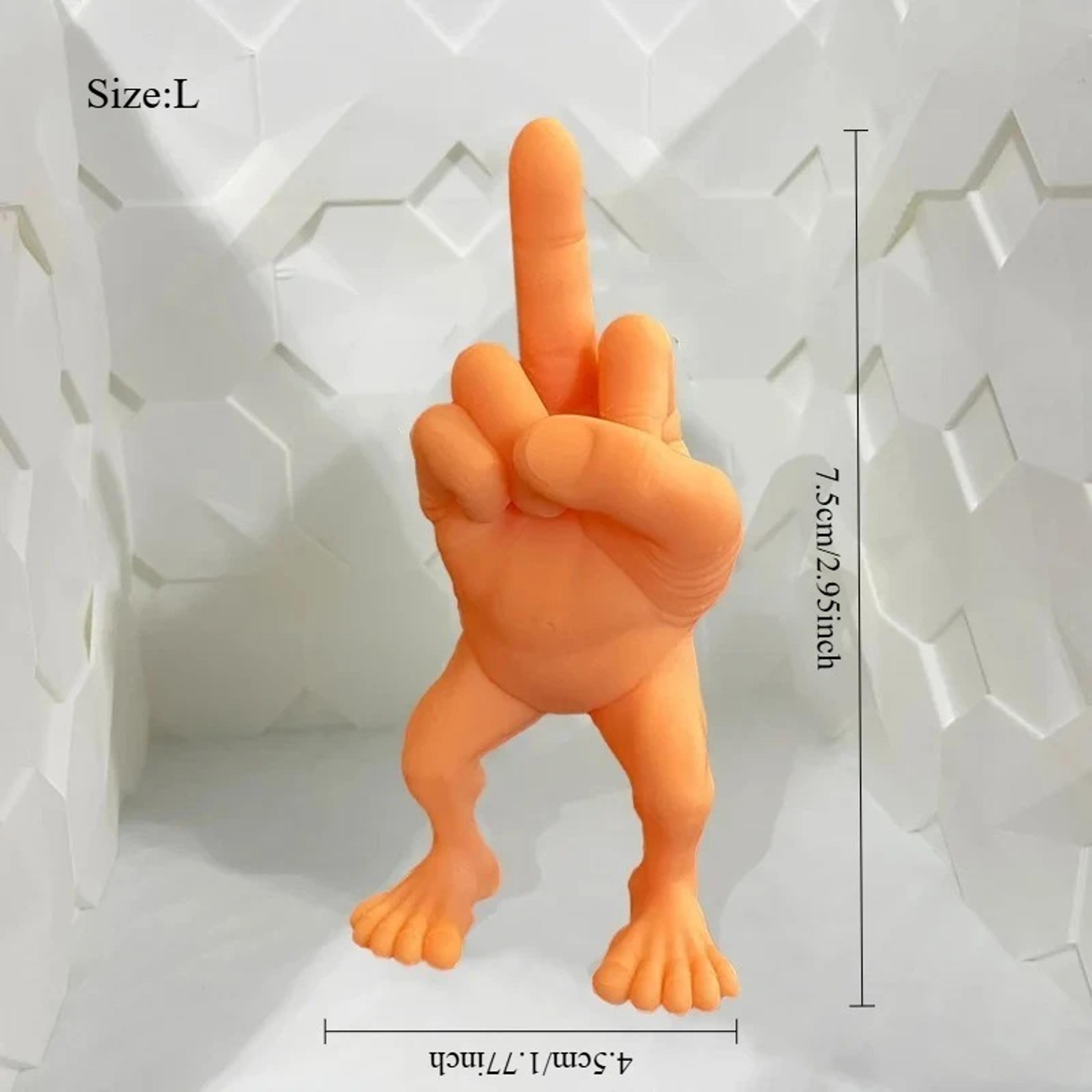 Three D Printed Middle Finger Statue With Legs Funny Desktop Decoration 2