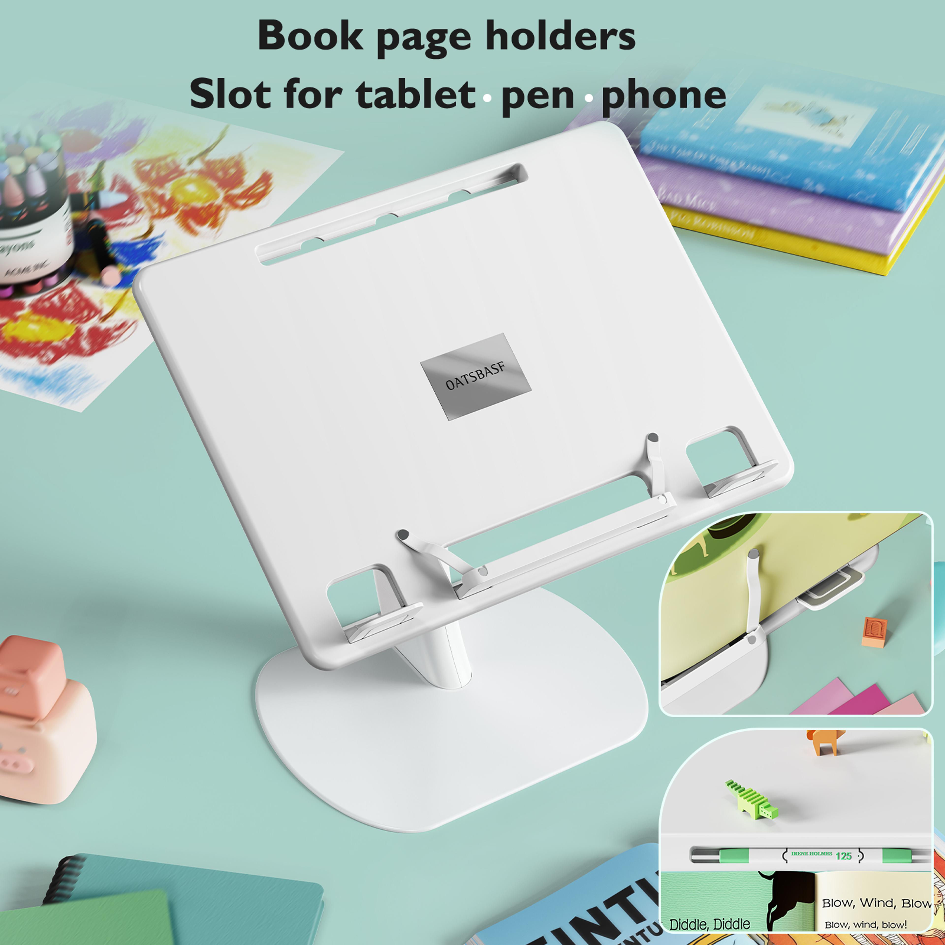 Portable Laptop And Book Stand With Cooling Holder And Page Clips 3