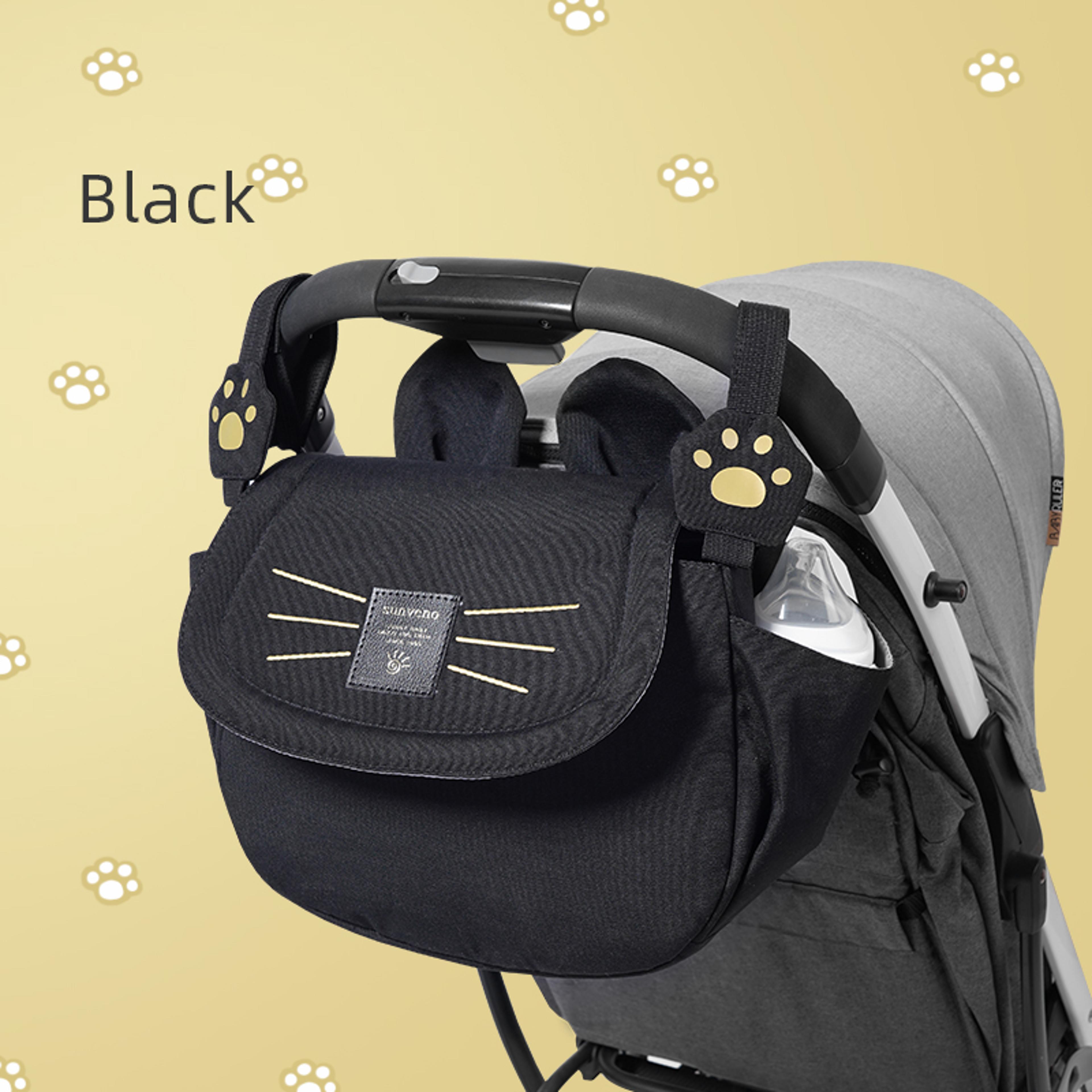 cat print large capacity baby stroller organizer bag maternity messenger bag