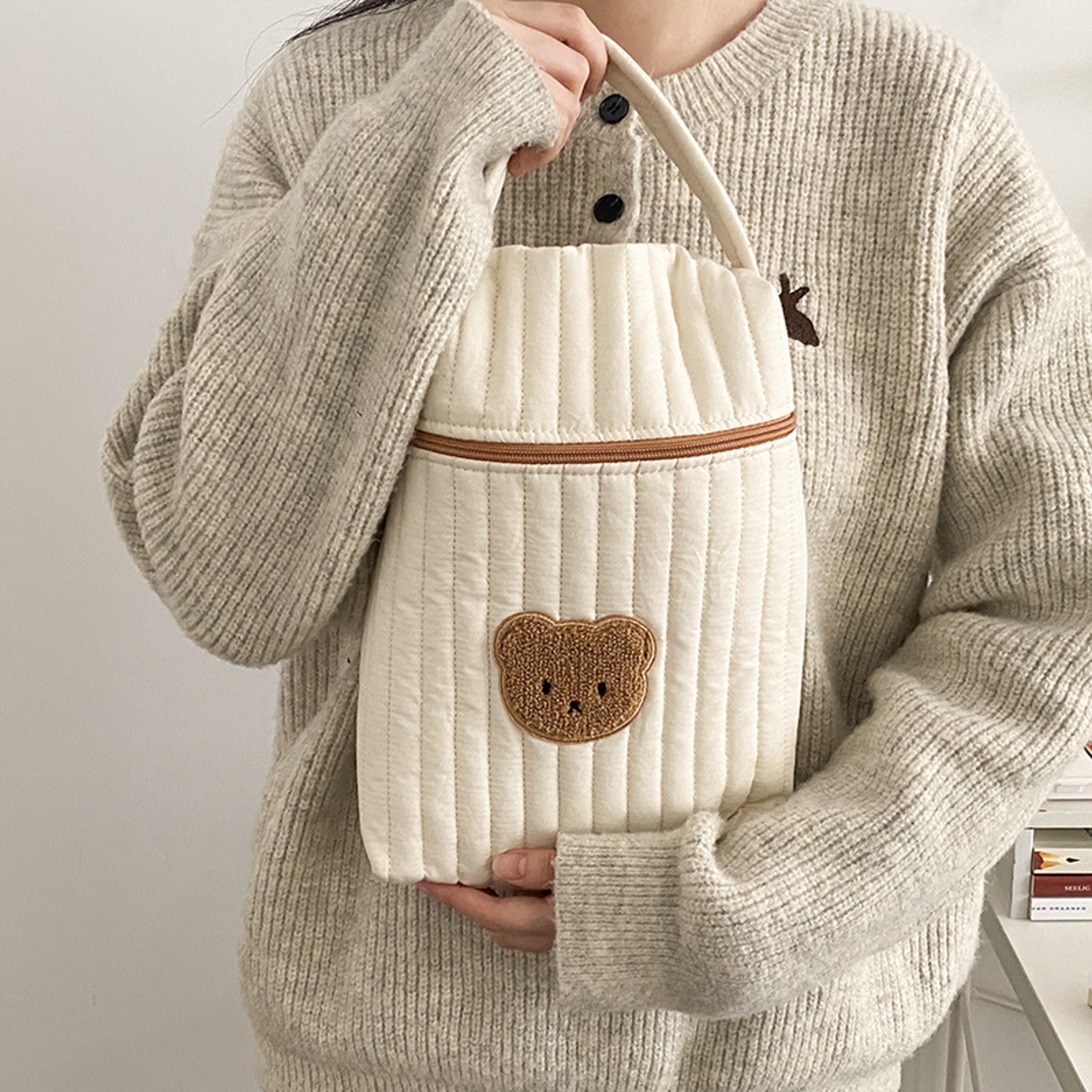 cotton bear baby diaper bag zippered nappy organizer maternity tote