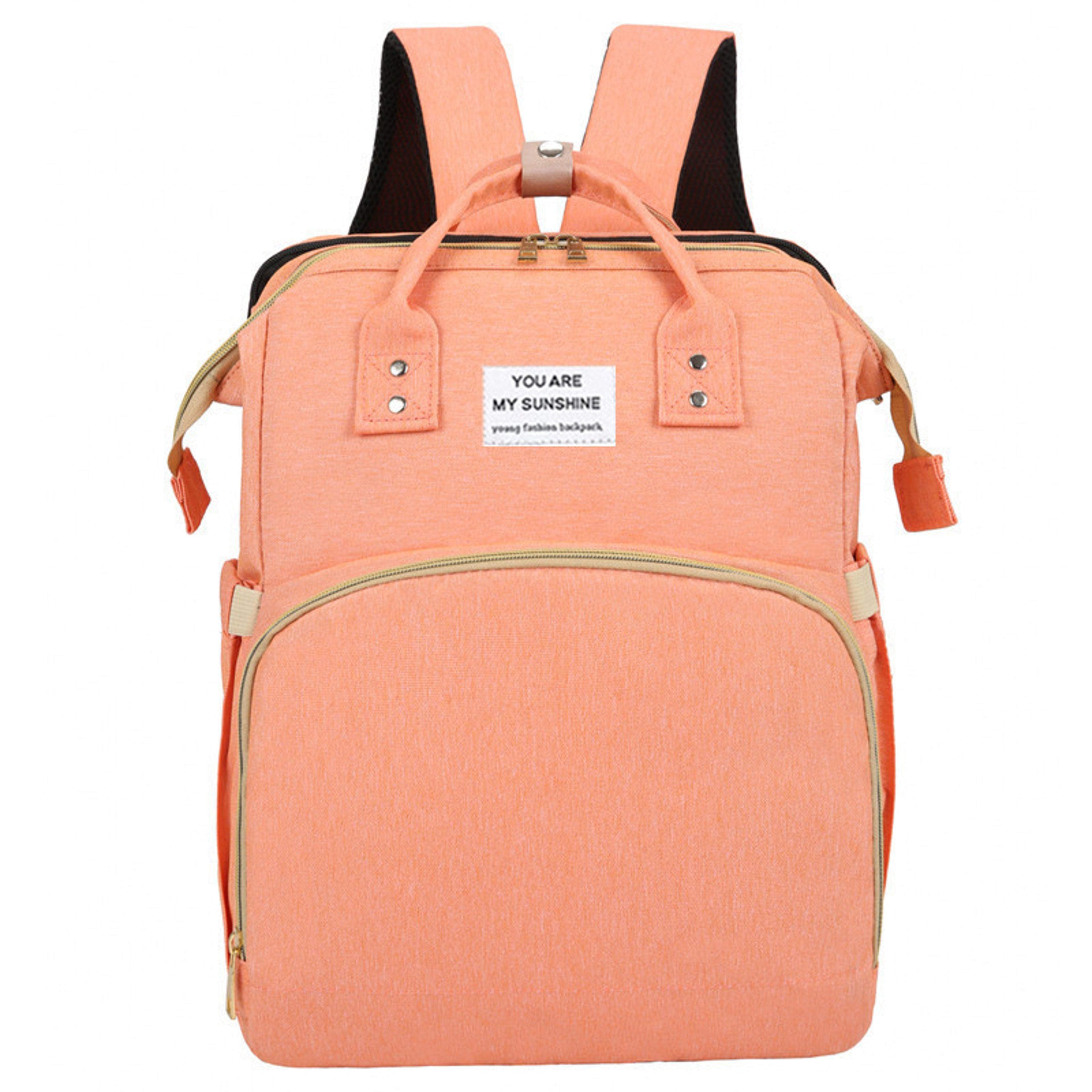 Foldable Bed Diaper Bag Backpack With Insulated Pocket And Changing Station 0