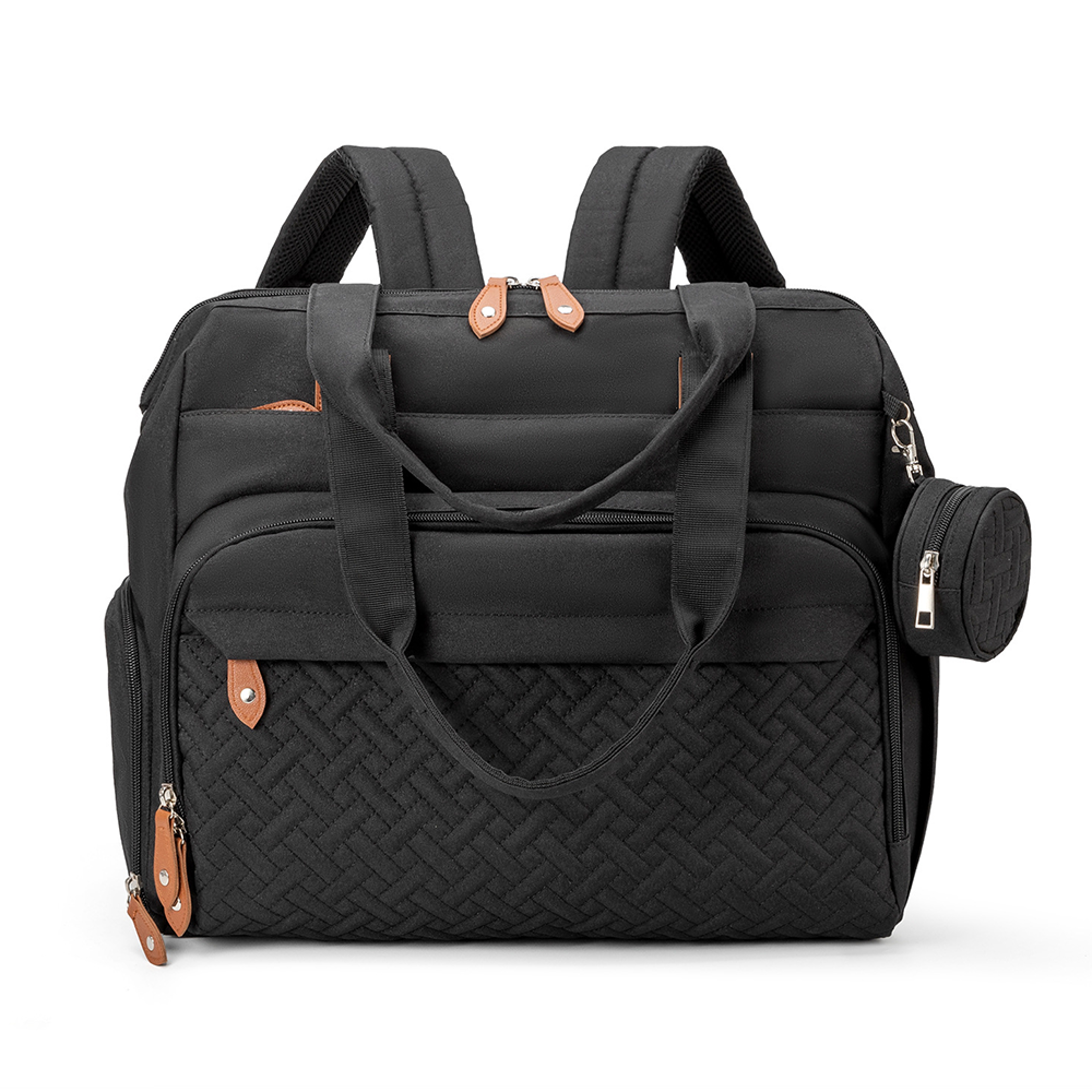 Large Capacity Waterproof Diaper Bag Backpack With Changing Pad Stroller Hooks And Pacifier Holder 5