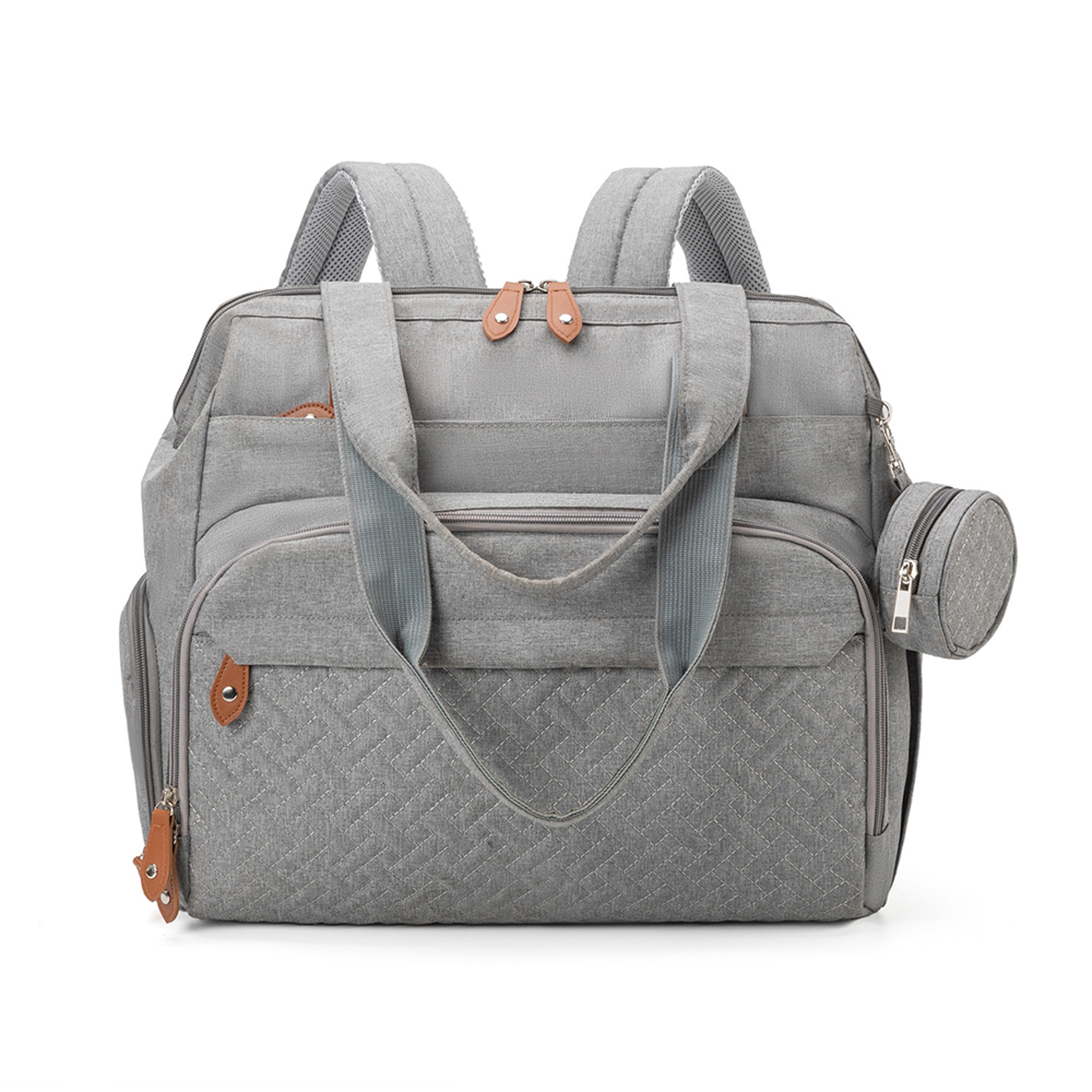 Large Capacity Waterproof Diaper Bag Backpack With Changing Pad Stroller Hooks And Pacifier Holder 6