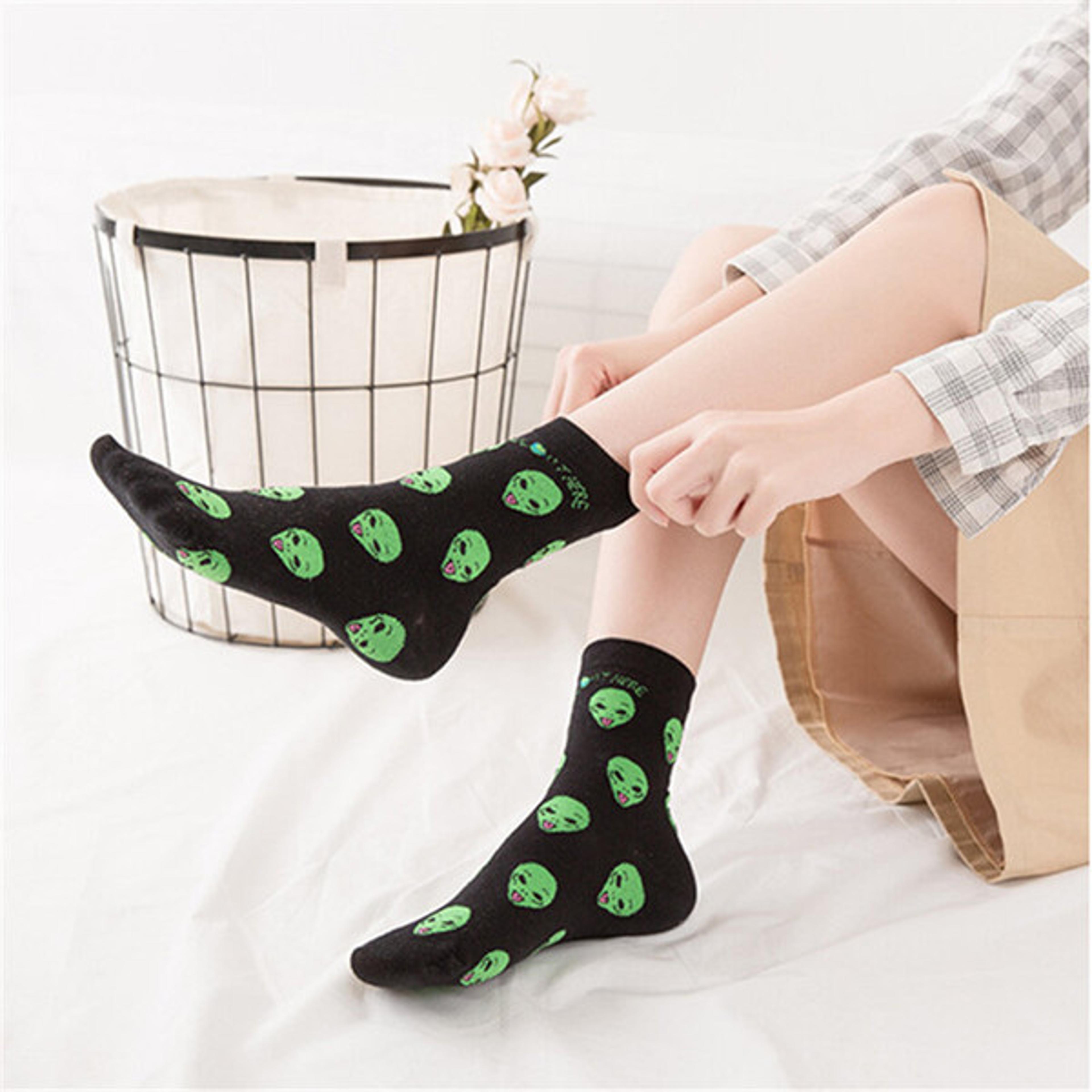 unisex space alien socks