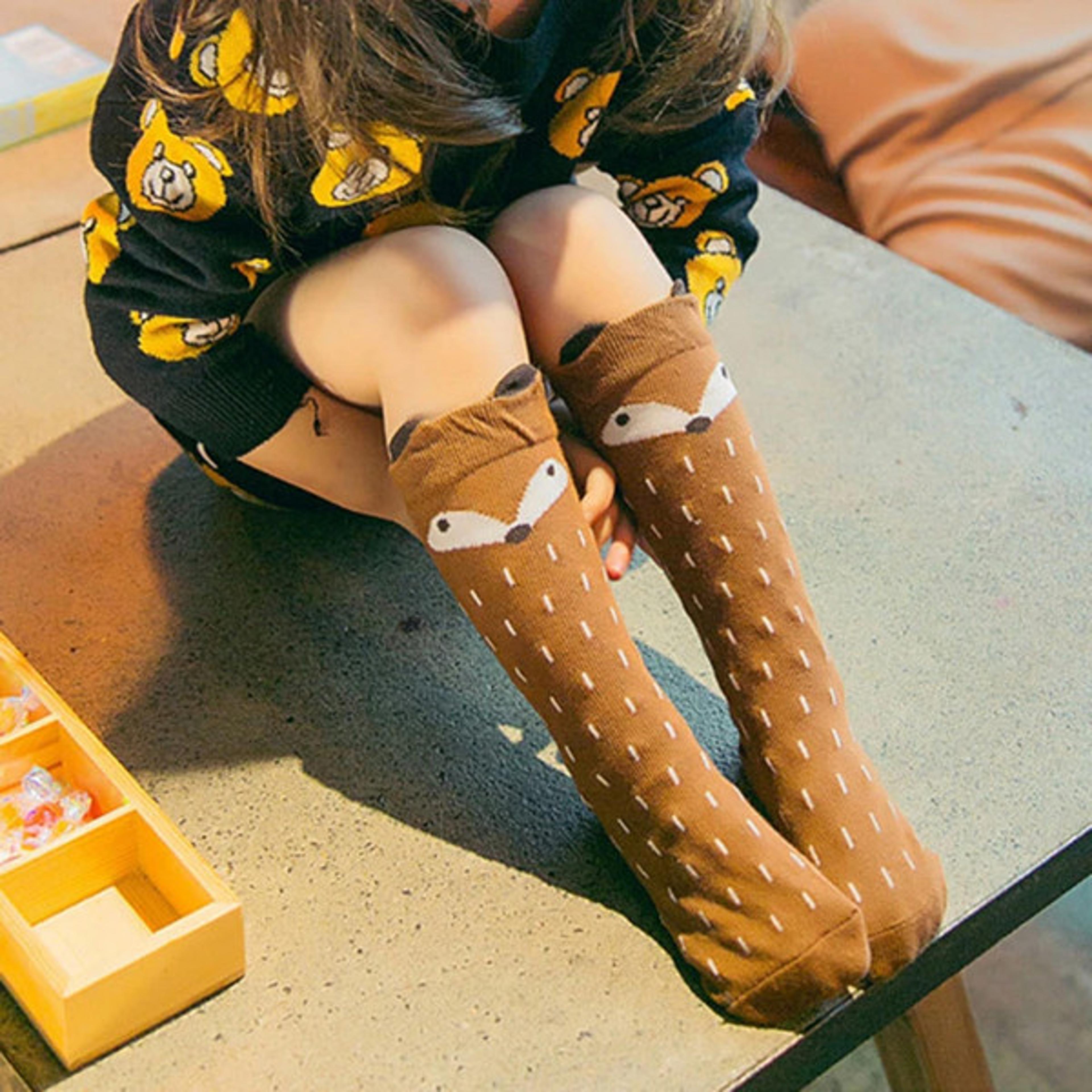 knee-high fox socks for babies