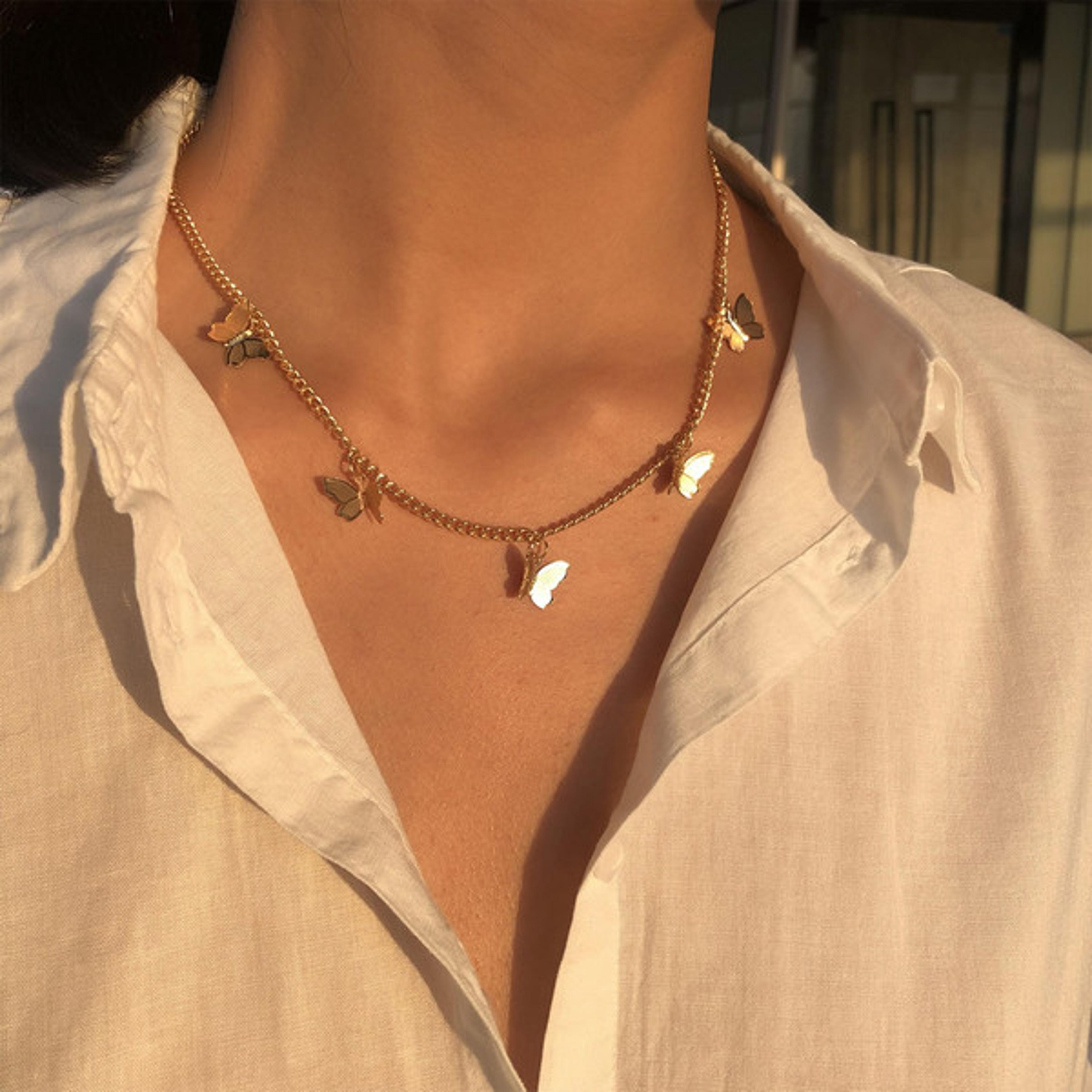 butterfly choker chain necklace – perfect gift for her