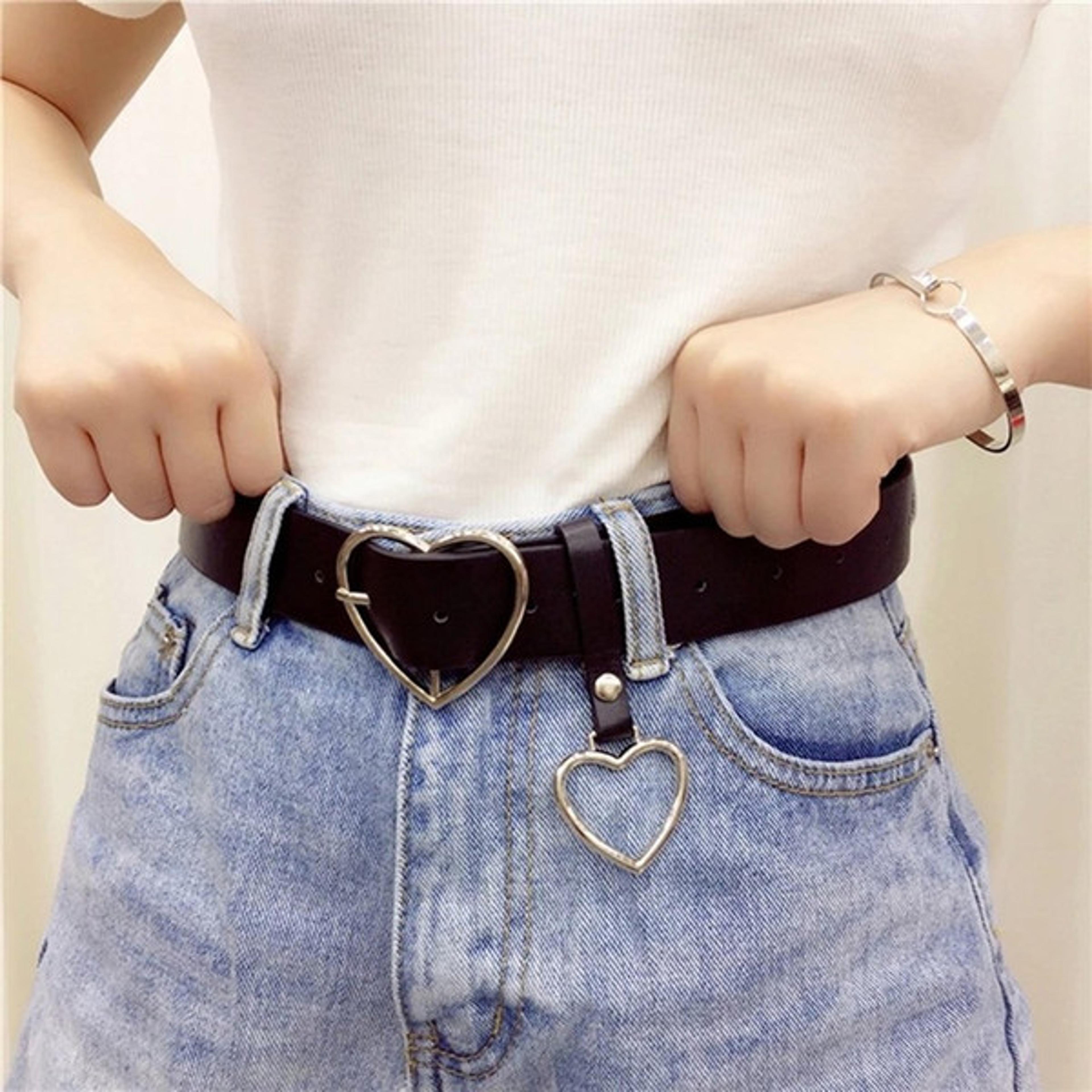 heart buckle belt for jeans, shorts & overcoats
