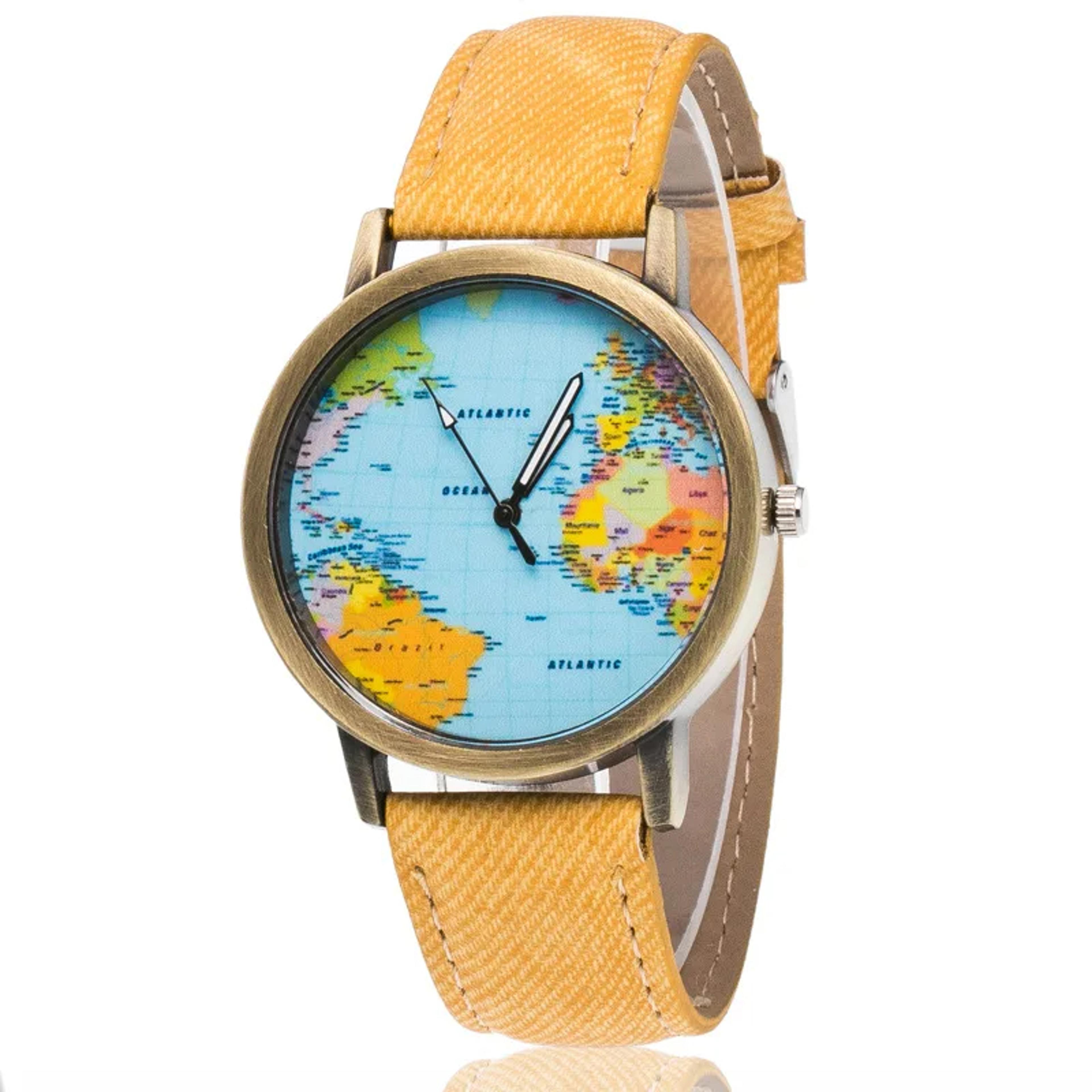 Vintage World Traveler Watch yellow