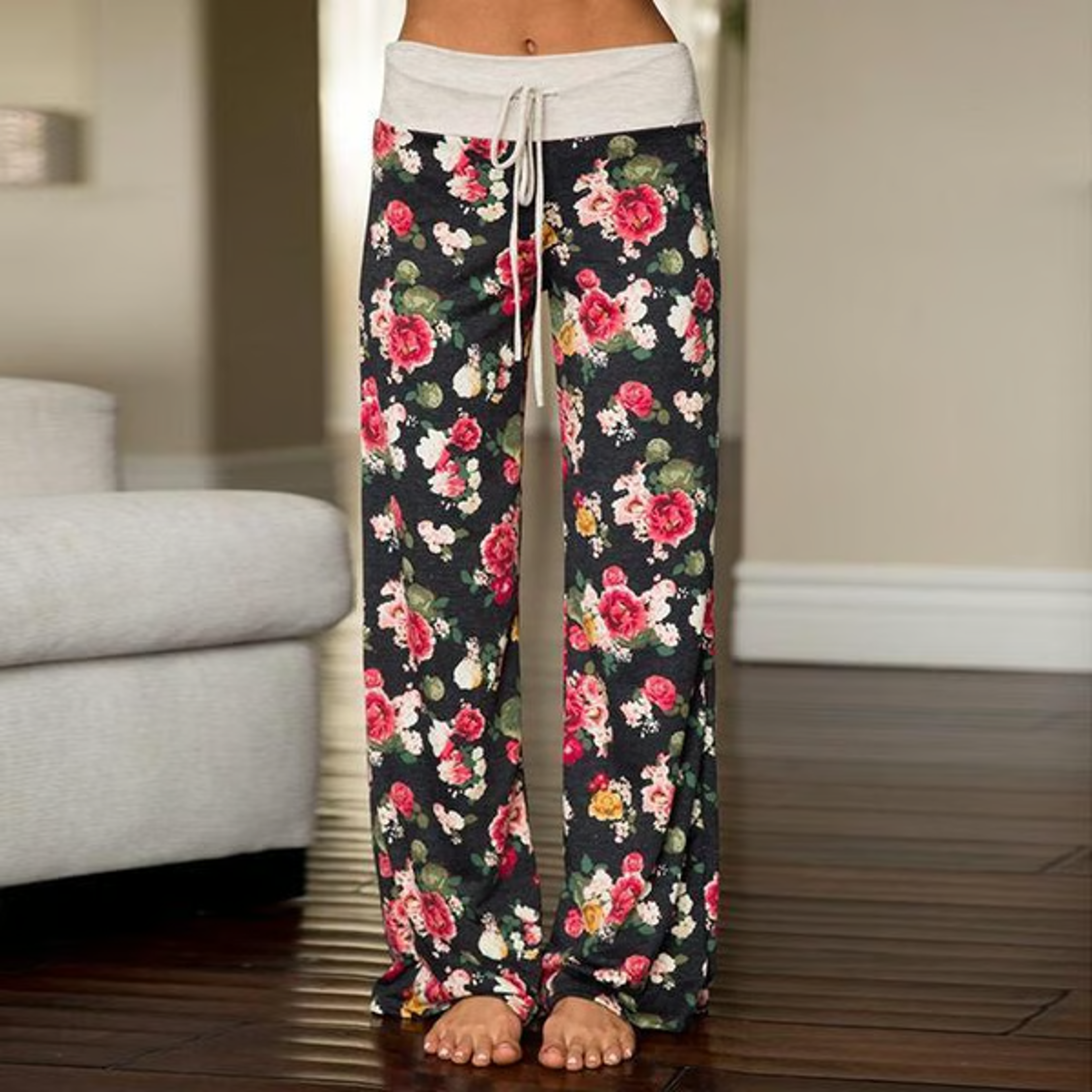 Super Comfy Jogger Pants Charcoal & White