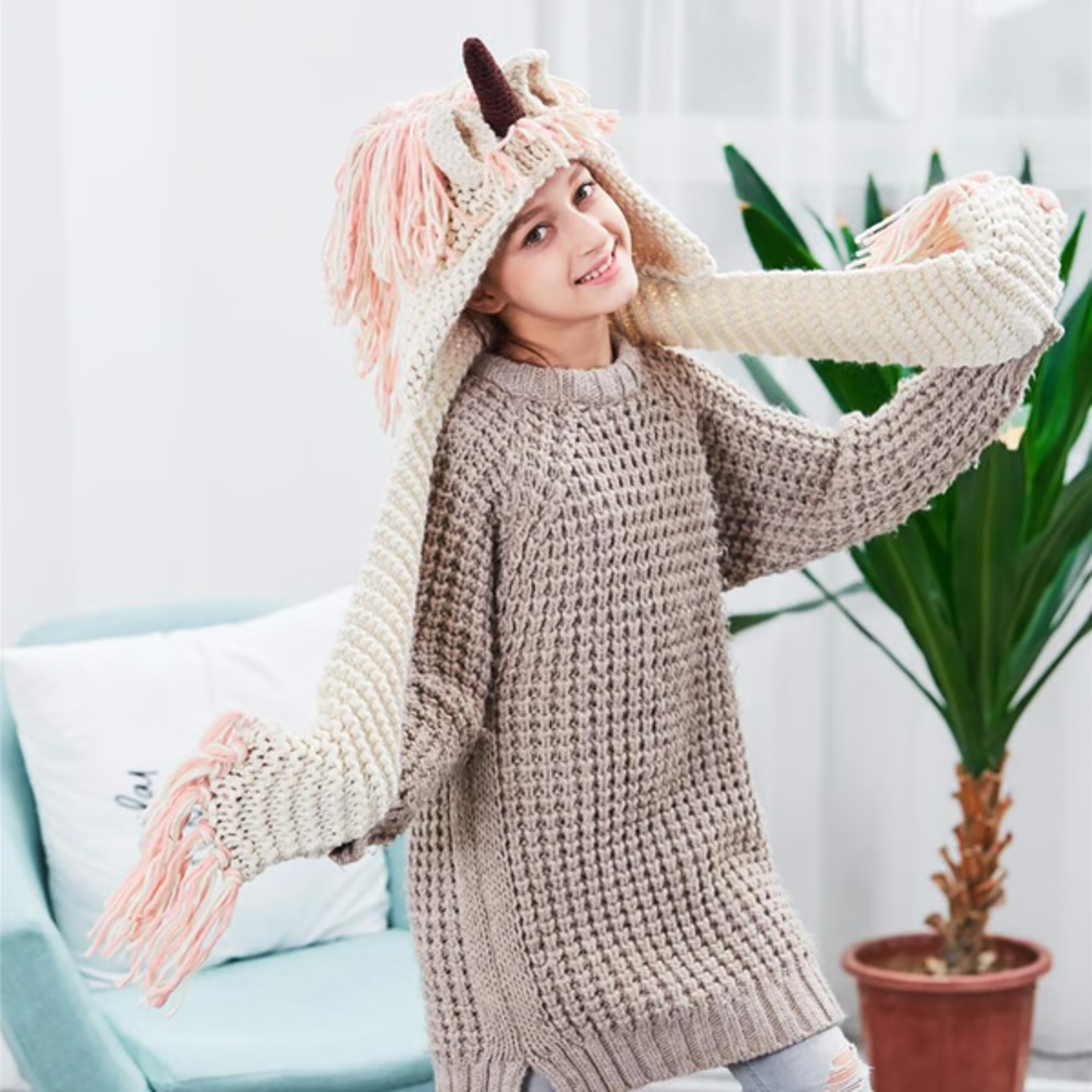 unicorn crochet scarf