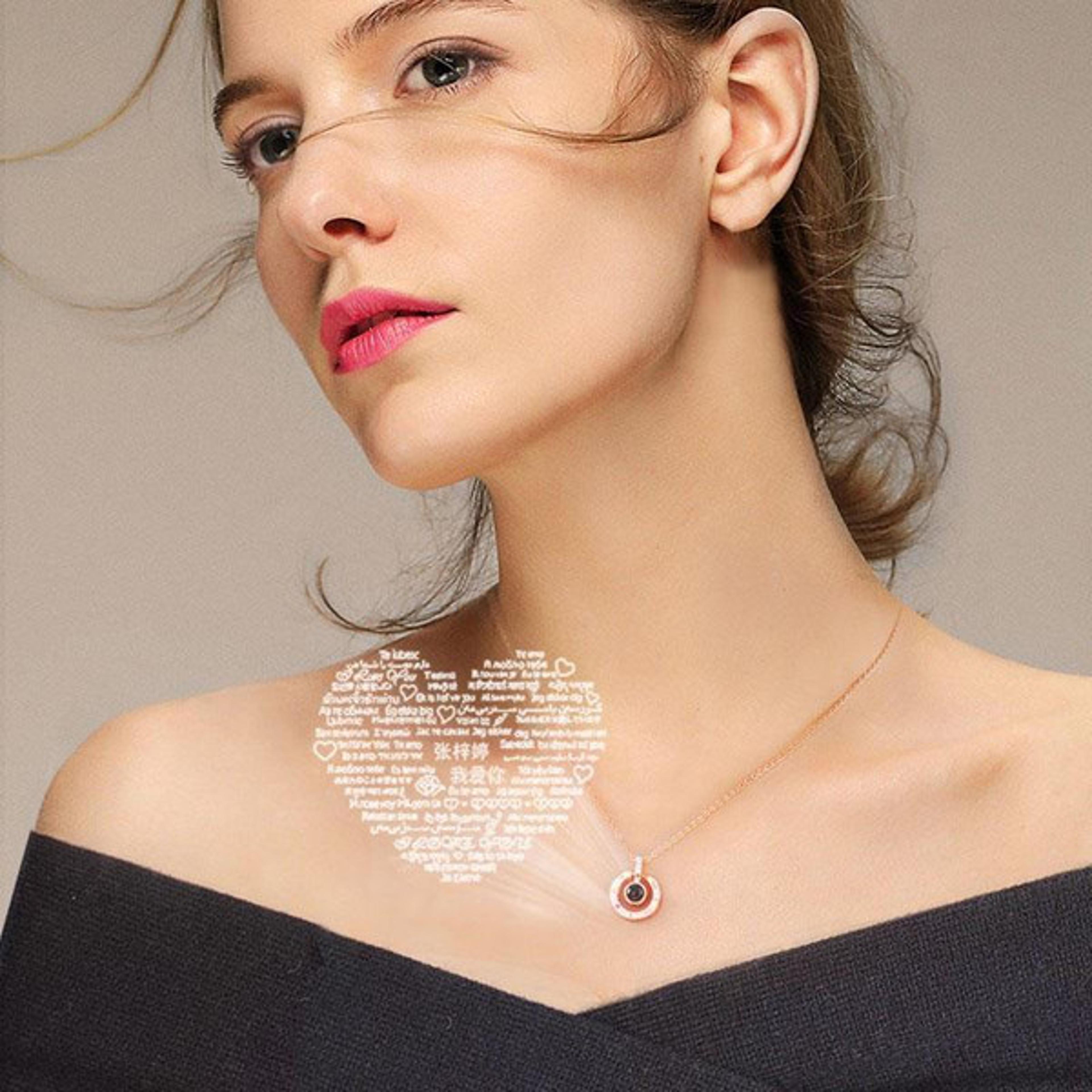 hidden message lovers necklace
