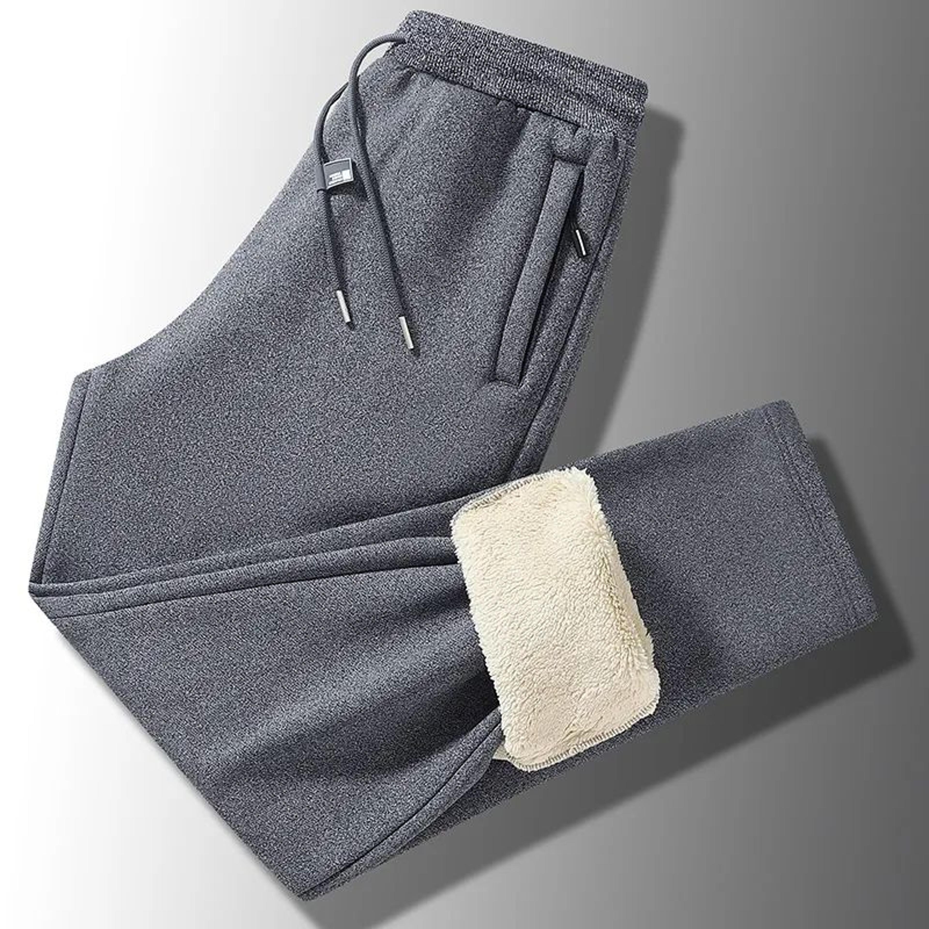 Mens Cashmere Joggers Winter Fleece Lined Jogger Pants Warm Thick Casual Sports Pants 4