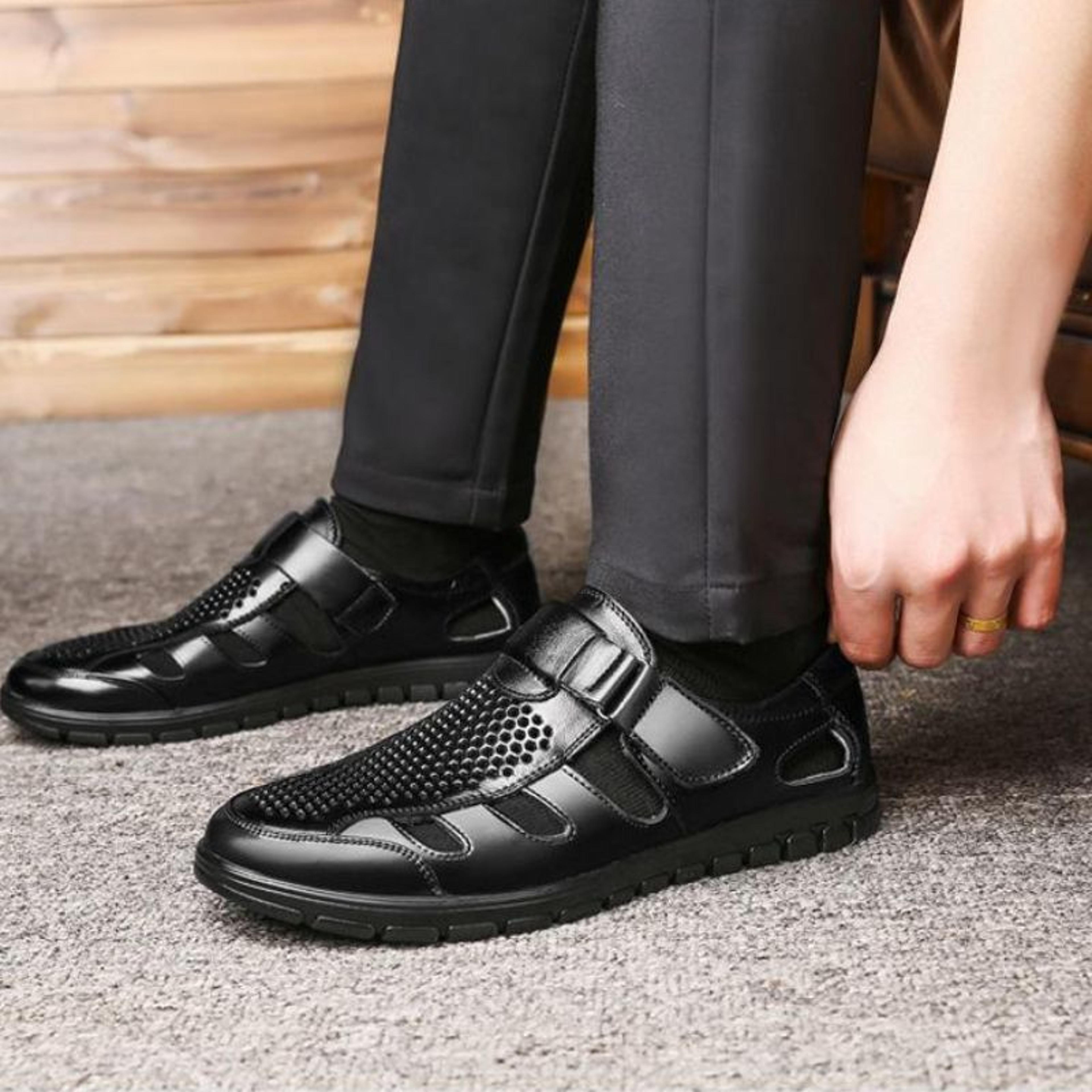 Leather Men Sandals Comfortable Men Sandalias for Summer Non Slip Work Shoes