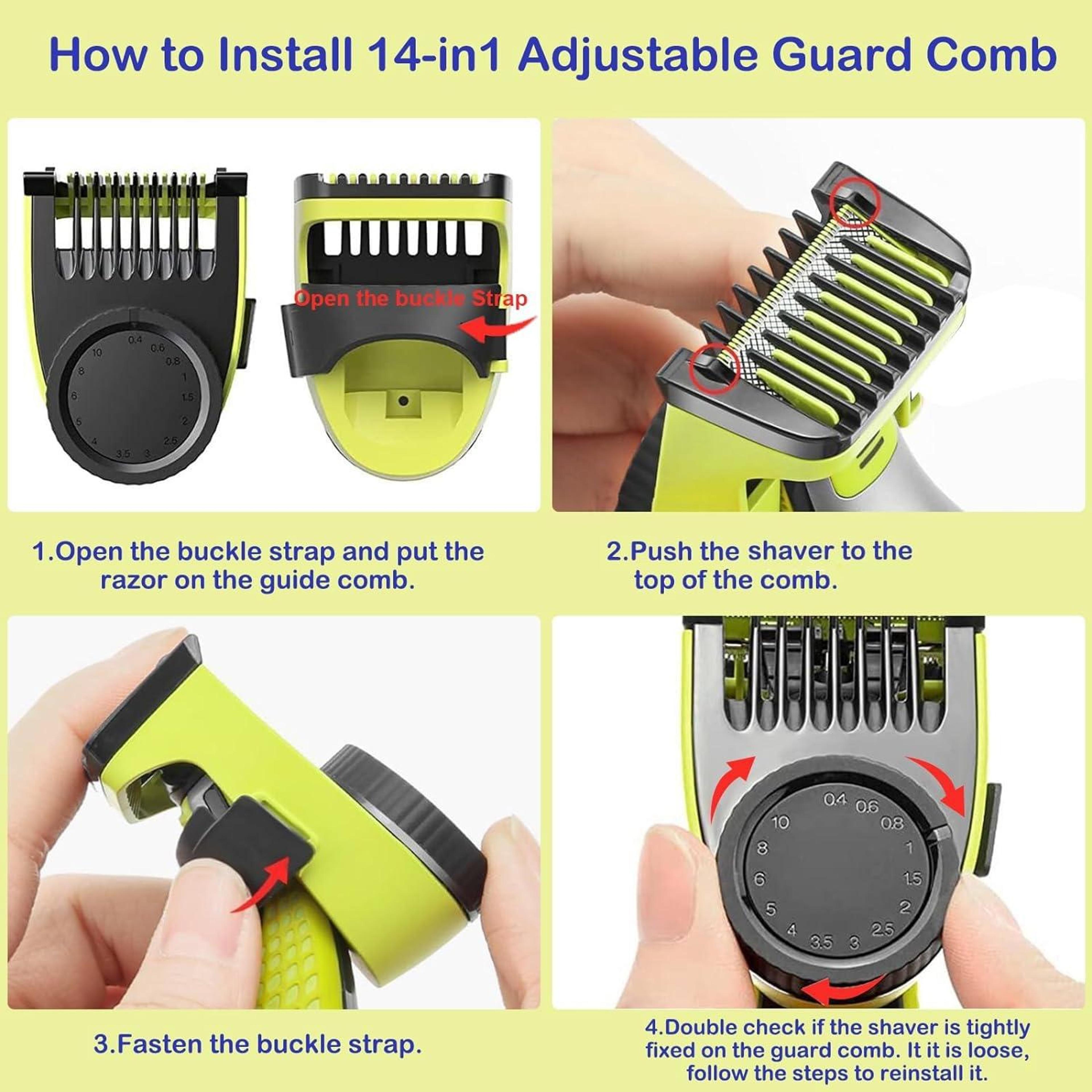 OneBlade Trimmer  Shaver Attachment Adjustable Lengths For Precision Grooming 5