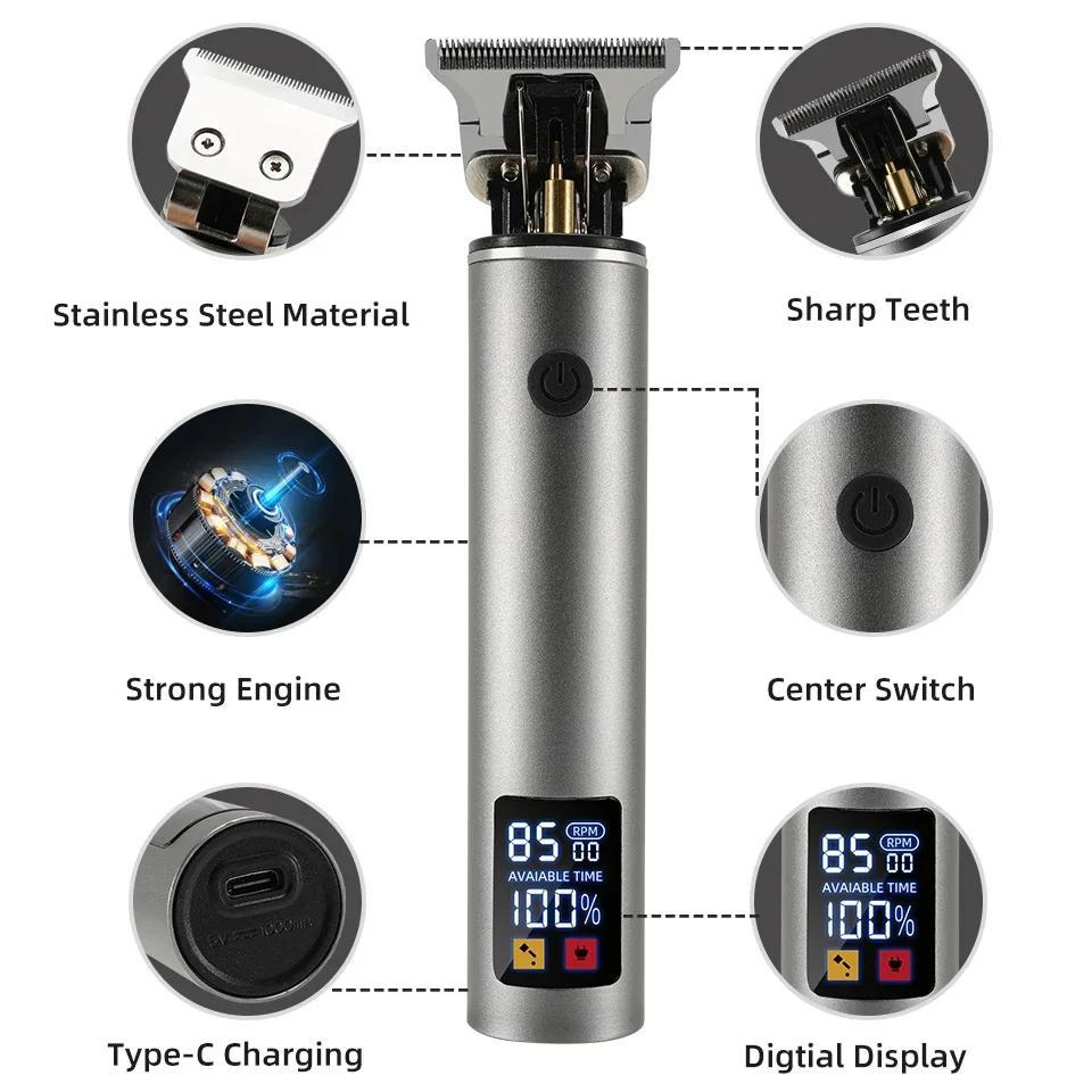 Rechargeable Hair Clippers For Men Zero Blade Trimmer For Vintage Oil Head  Bald Styles 7