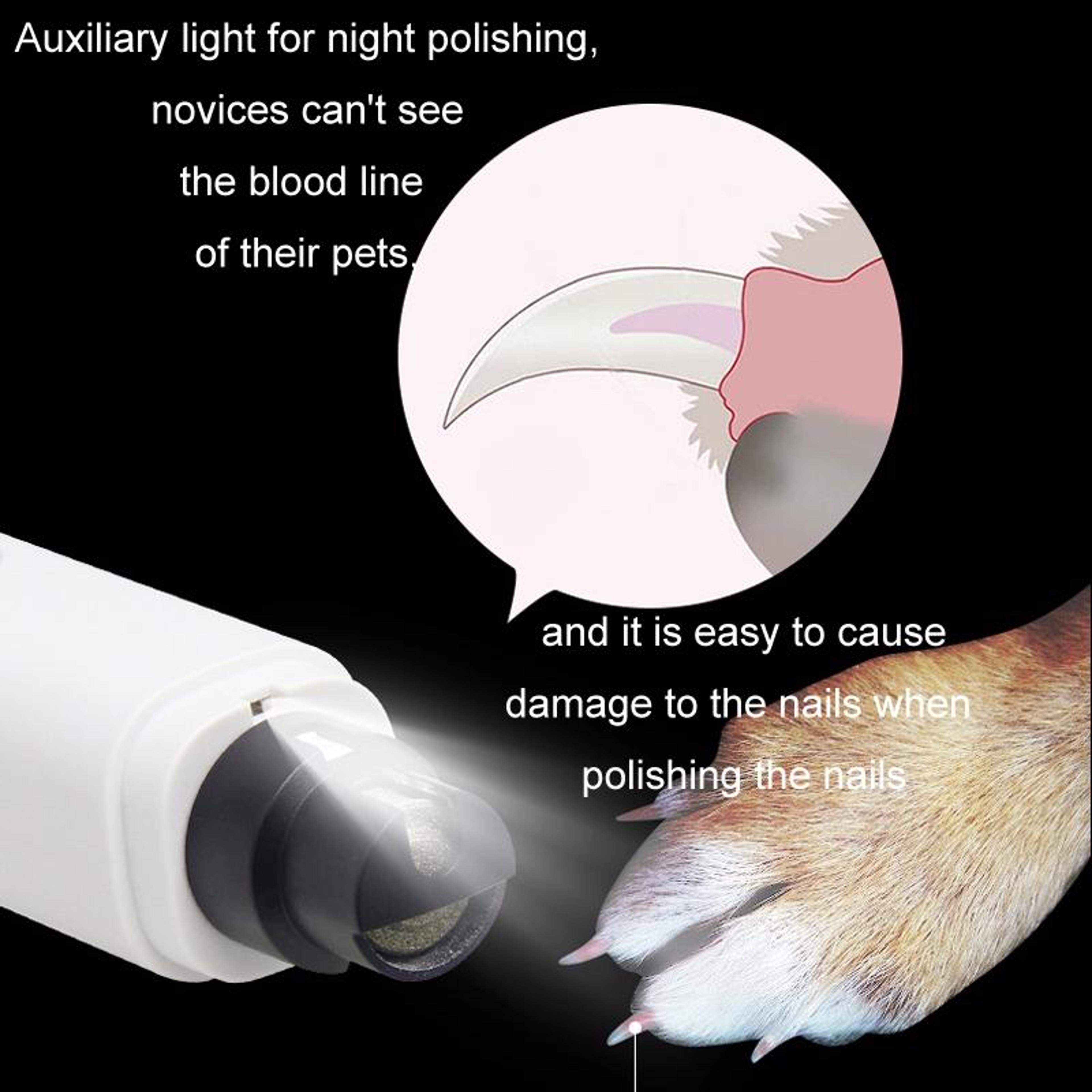 Pet Fully Automatic Nail Grinder With LED Light Quiet  Portable Pet Nail Grinder 10
