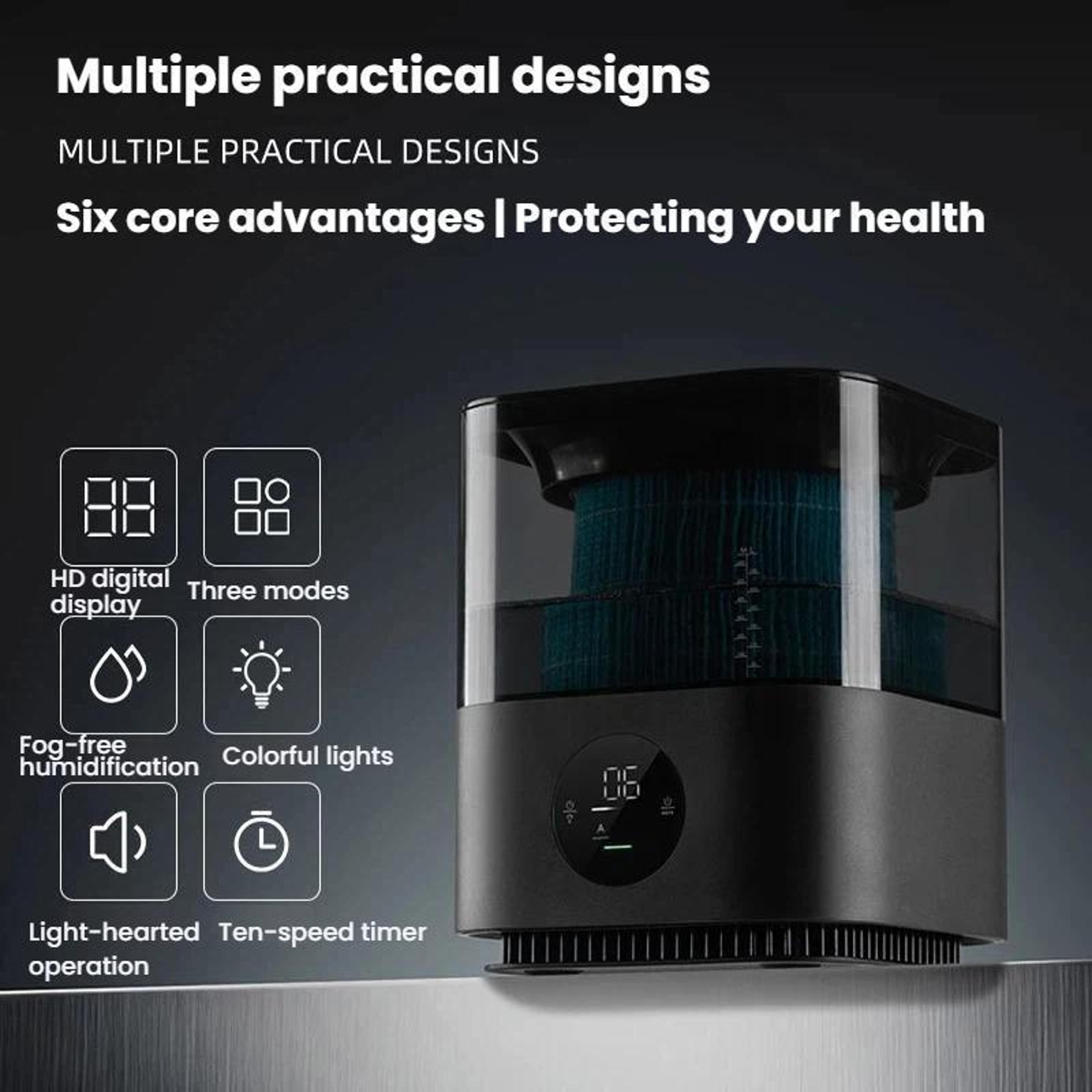 Smart Air Purifier Humidifier With Nightlight  Intelligent Detection 4