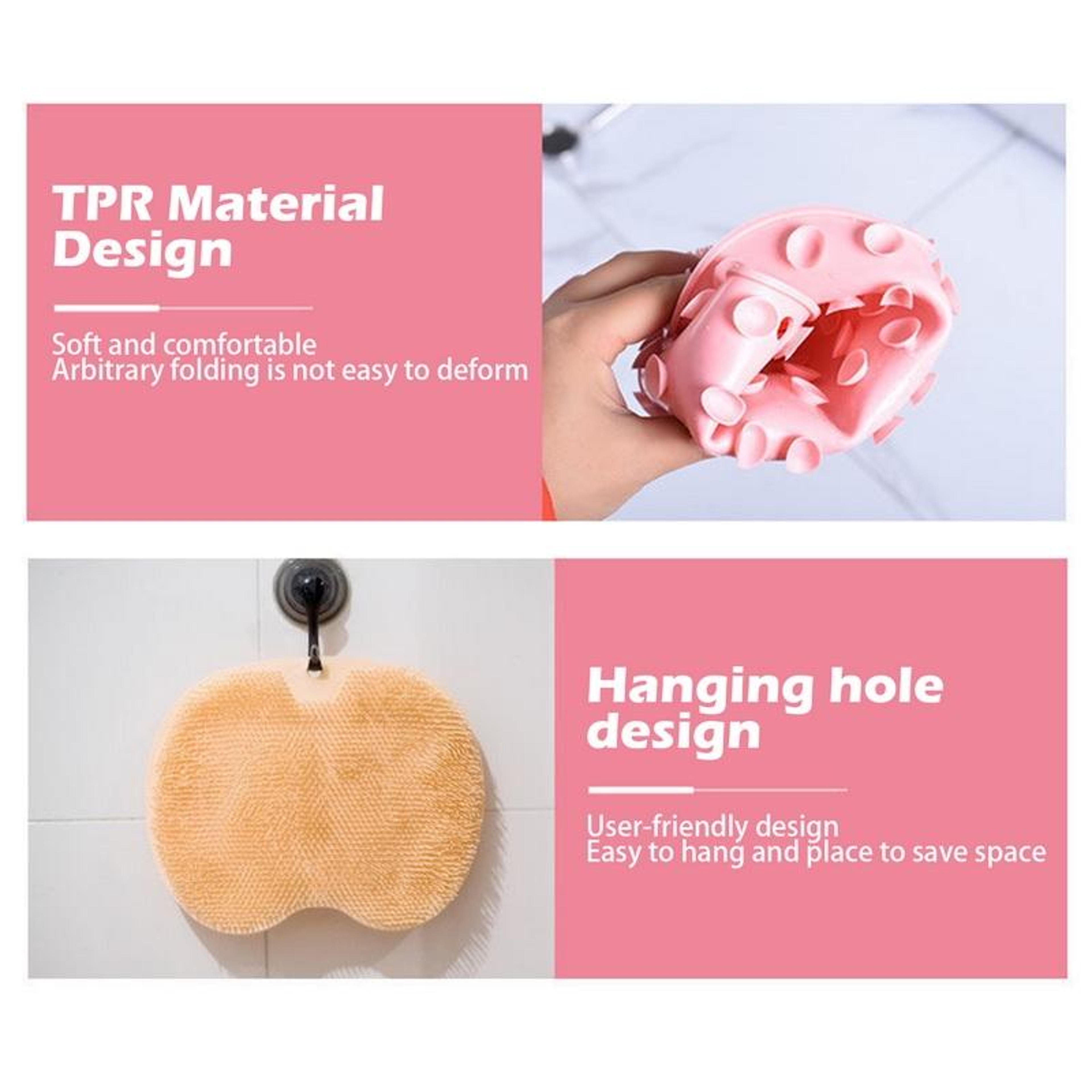 Wall Mounted Back Massage  Hands Free Shower Scrubber Brush 3