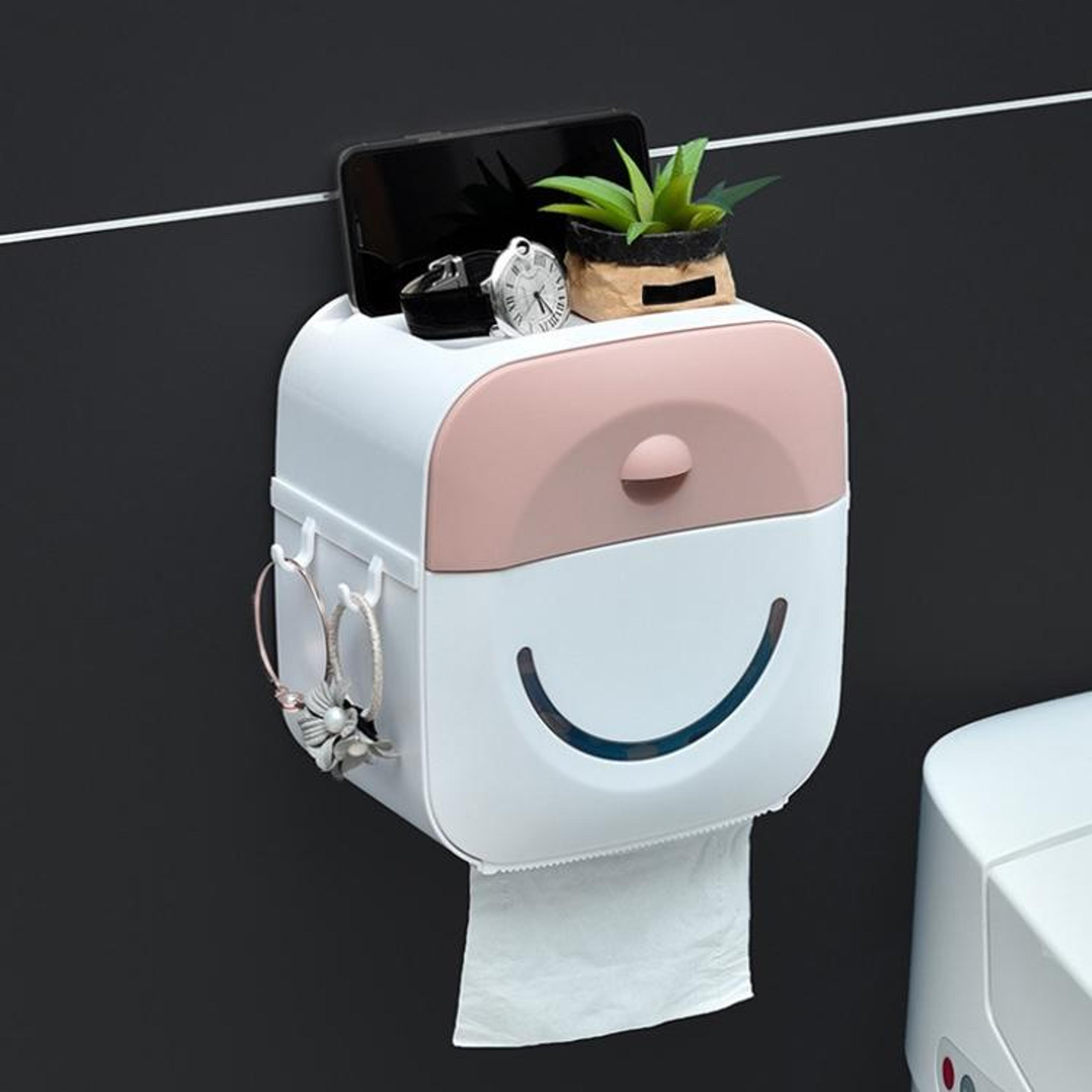 Premium Bathroom Tissue Box Holder  Punch Free Wall Mounted Tissue Rack Waterproof Storage Organize 1