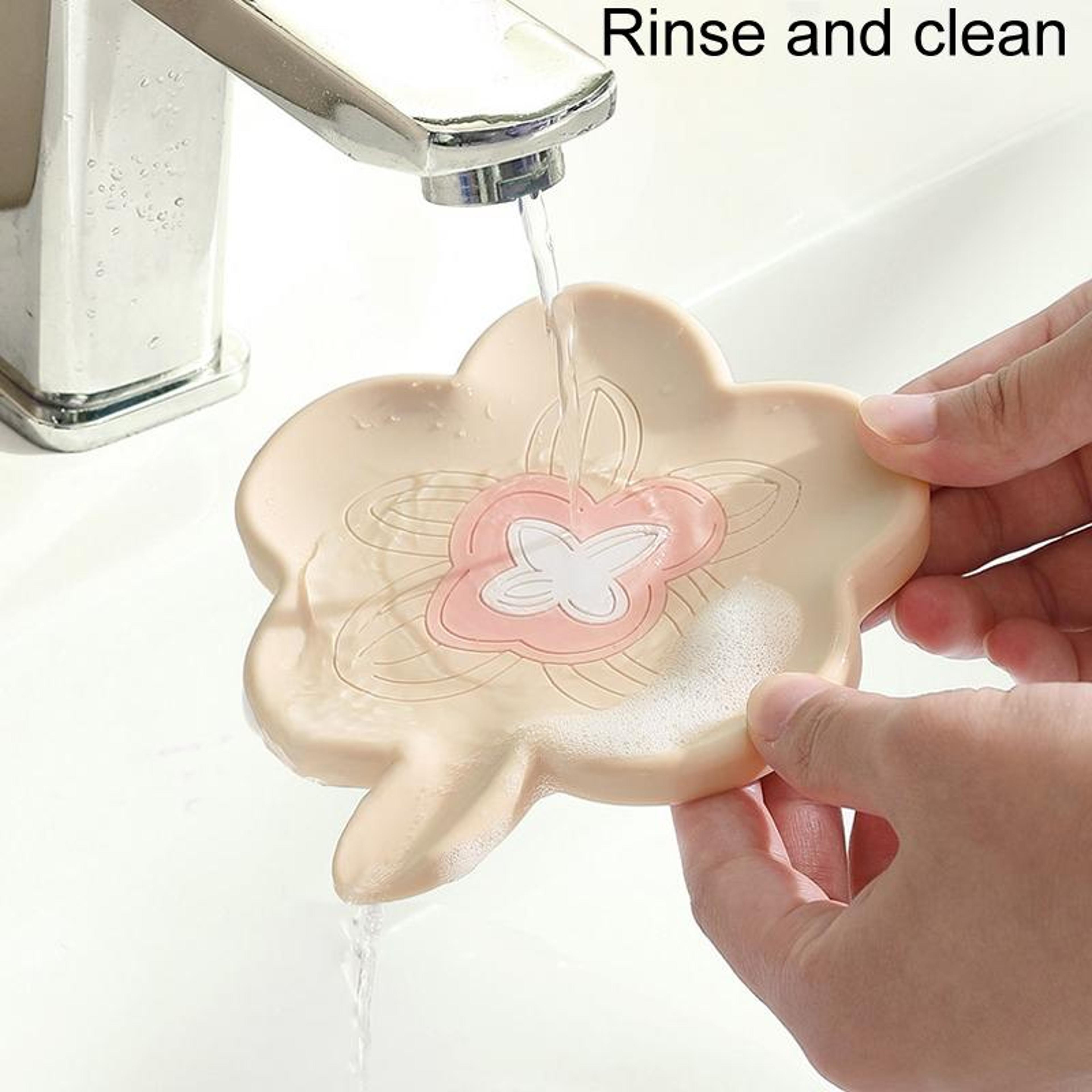 Premium Silicone Soap Holder  Non Slip Drainage Soap Tray For Bathroom Counter 2