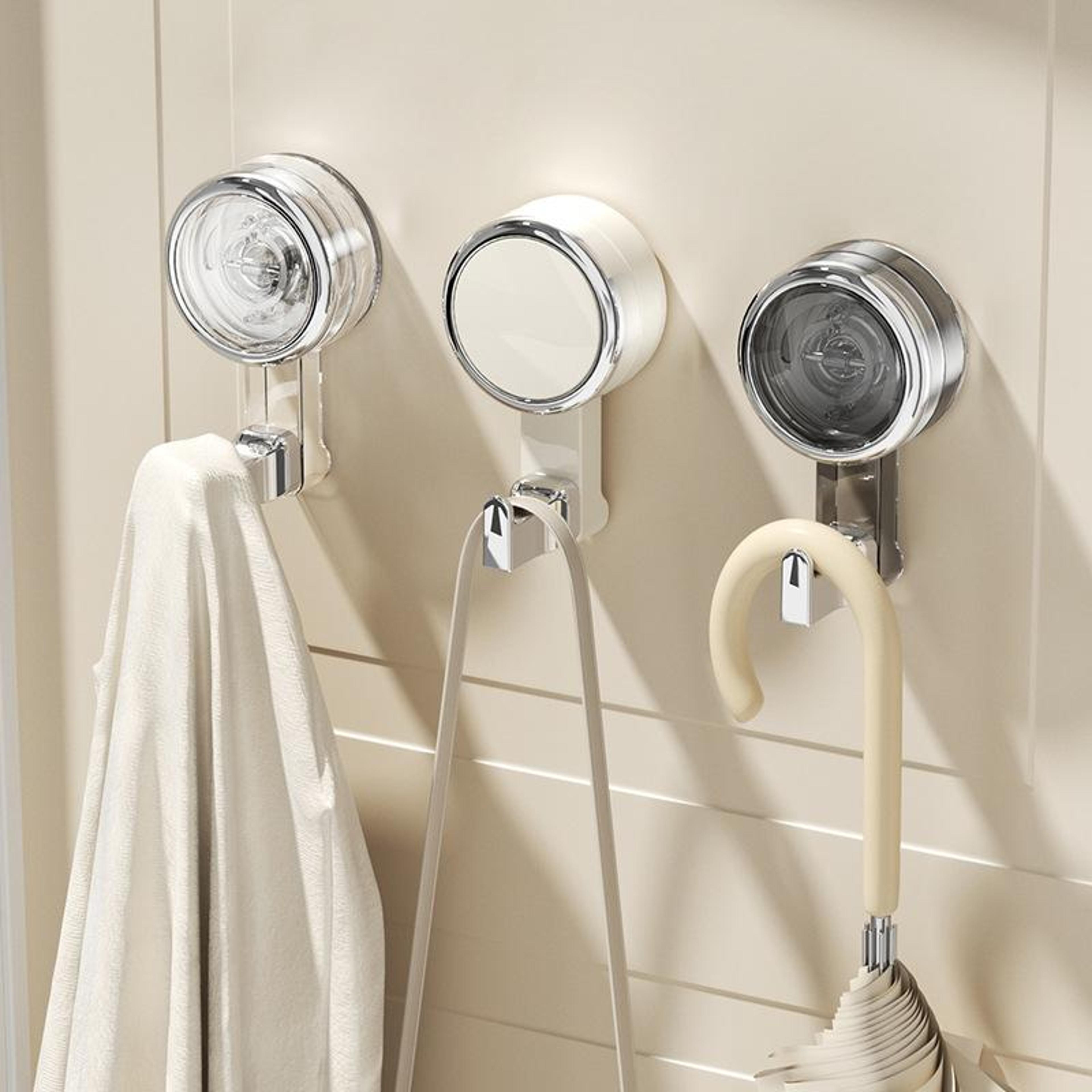 transparent bathroom suction cup hooks wall-mounted organizer