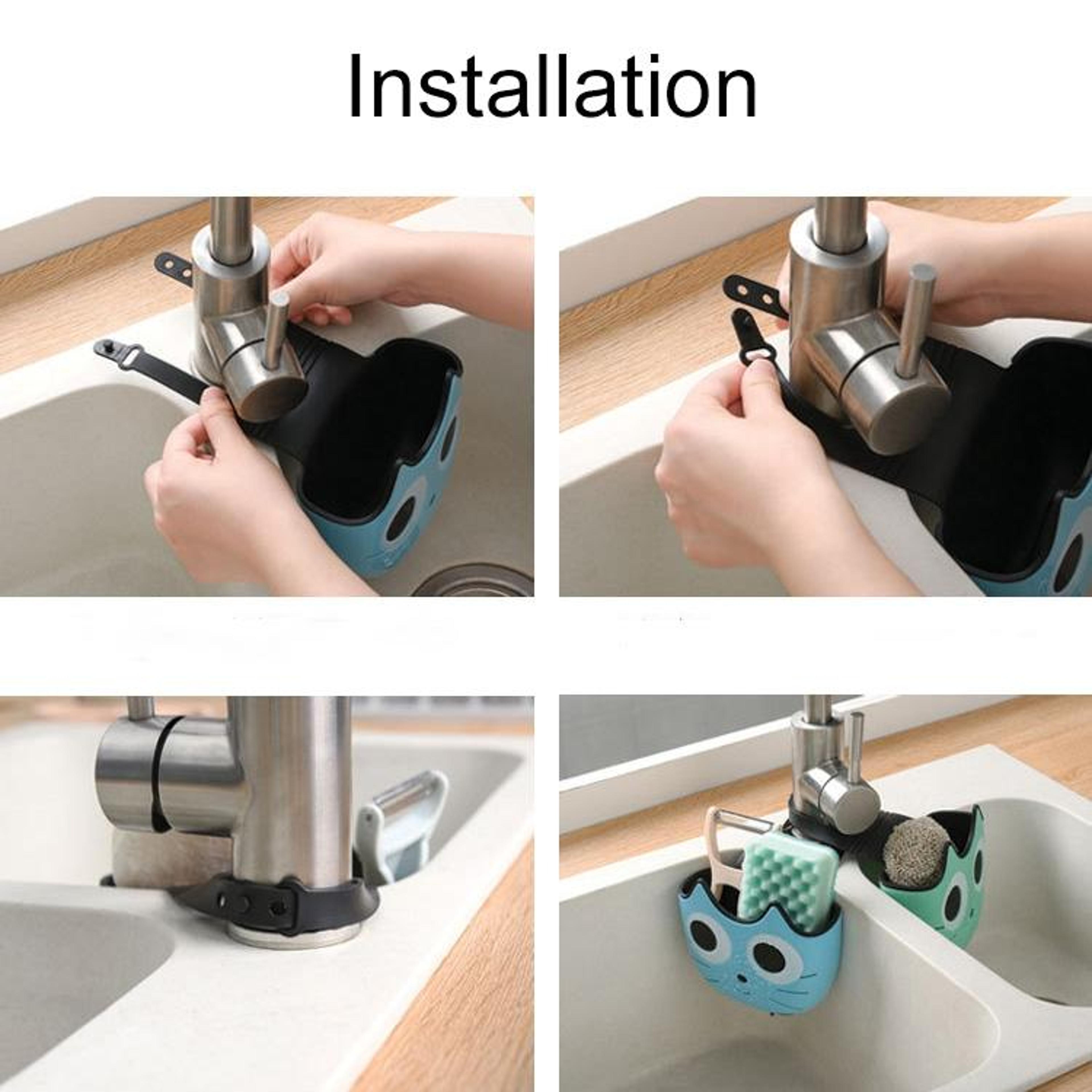 Premium Cartoon Adjustable Sink Hanging Organizer Kitchen  Bathroom Storage Basket 6