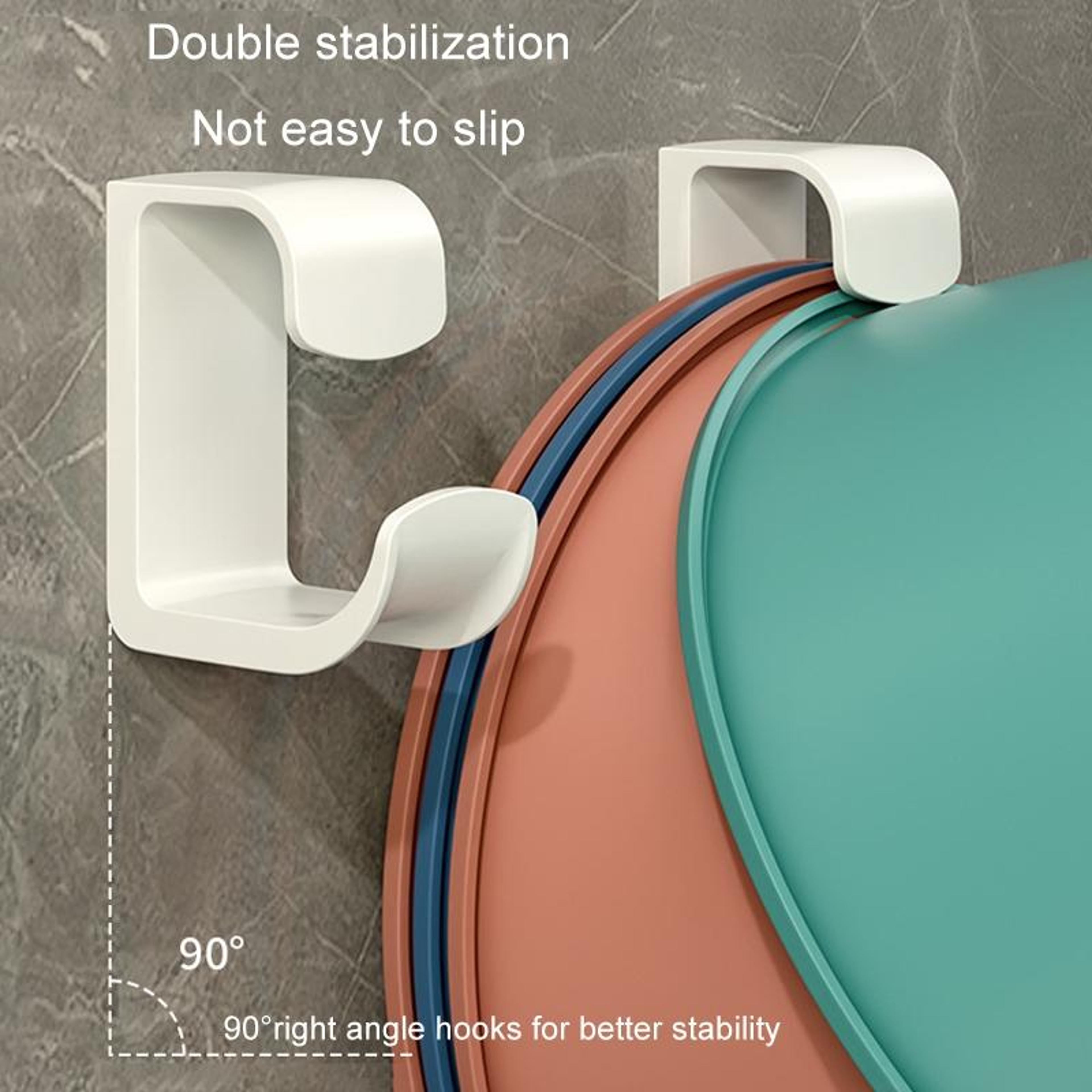 Space Saving Bathroom  Kitchen Wall Shelf With No Punch Hooks 2