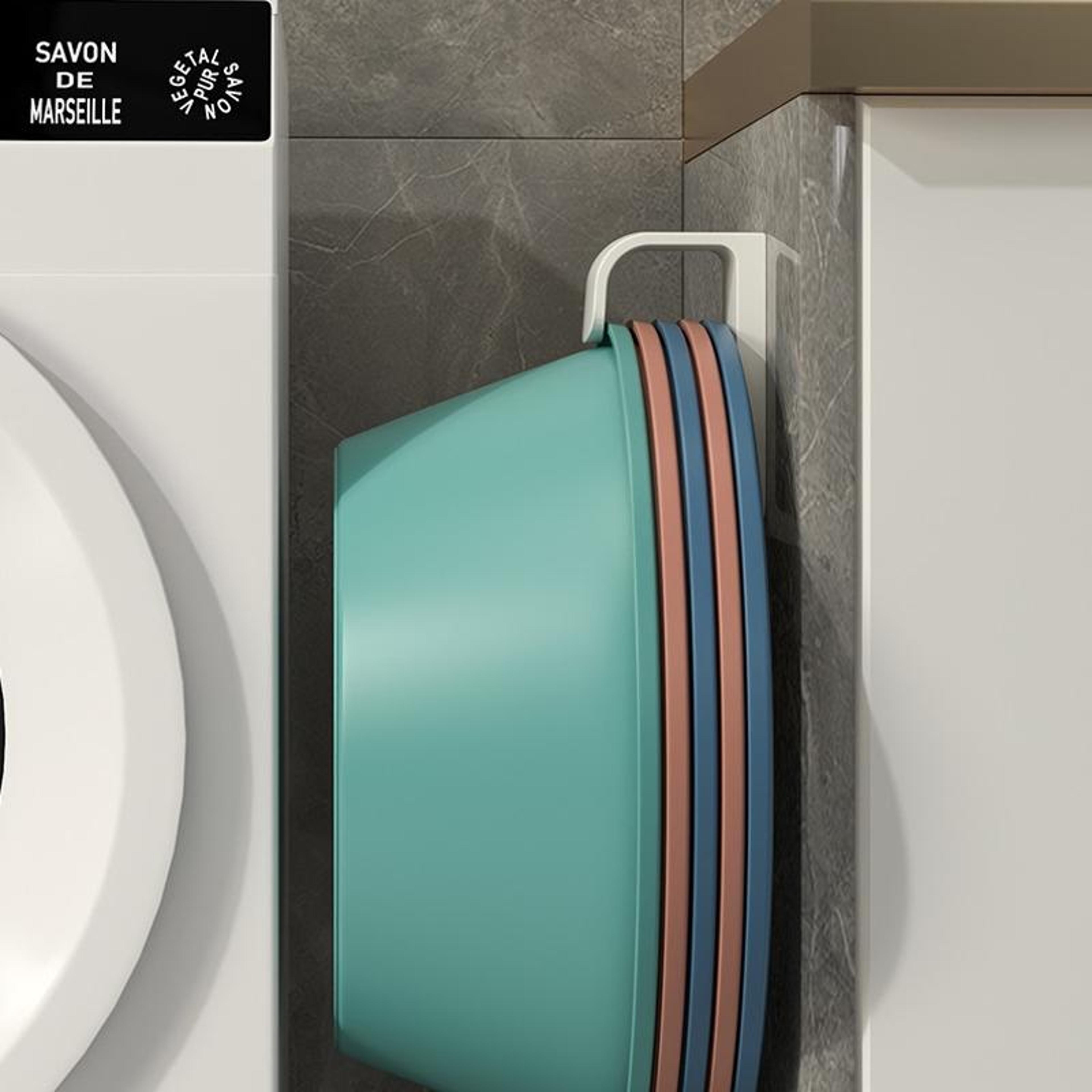 Space Saving Bathroom  Kitchen Wall Shelf With No Punch Hooks 6