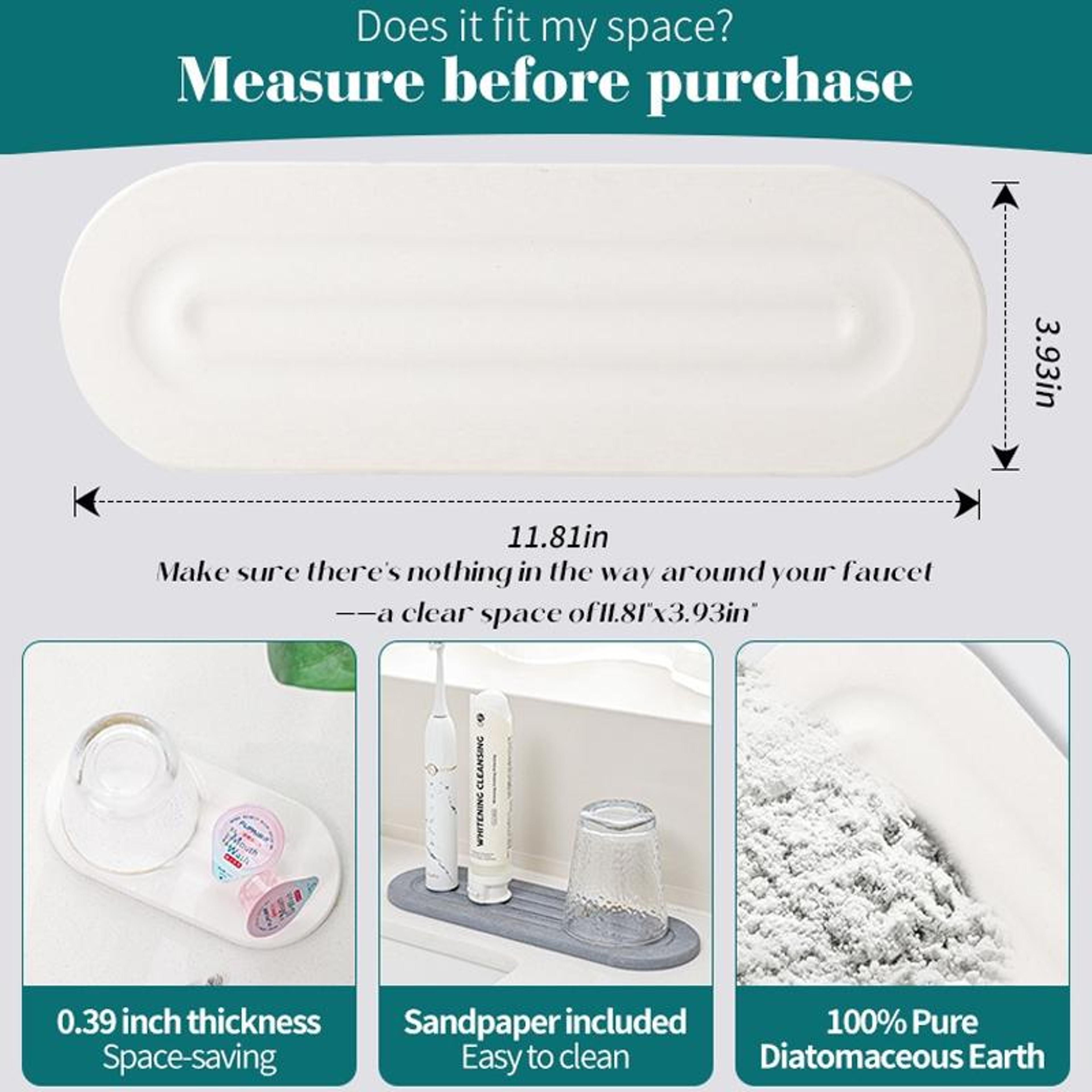 Premium Diatomite Drying Mat Set QuickDry Bathroom  Kitchen Counter Mat 2