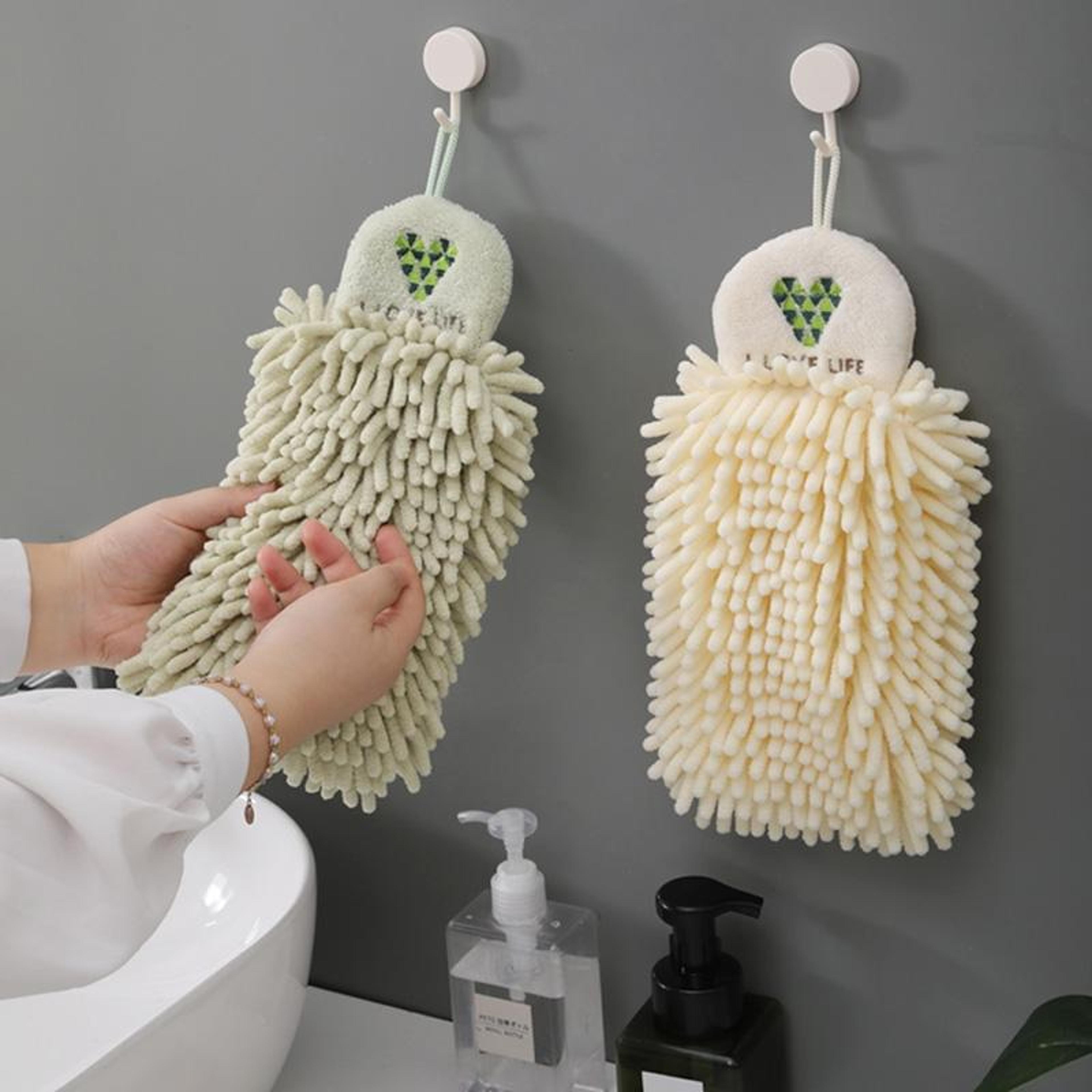 Quick Dry Cartoon Embroidered Kitchen Hand Towel Hanging Soft  Durable 2