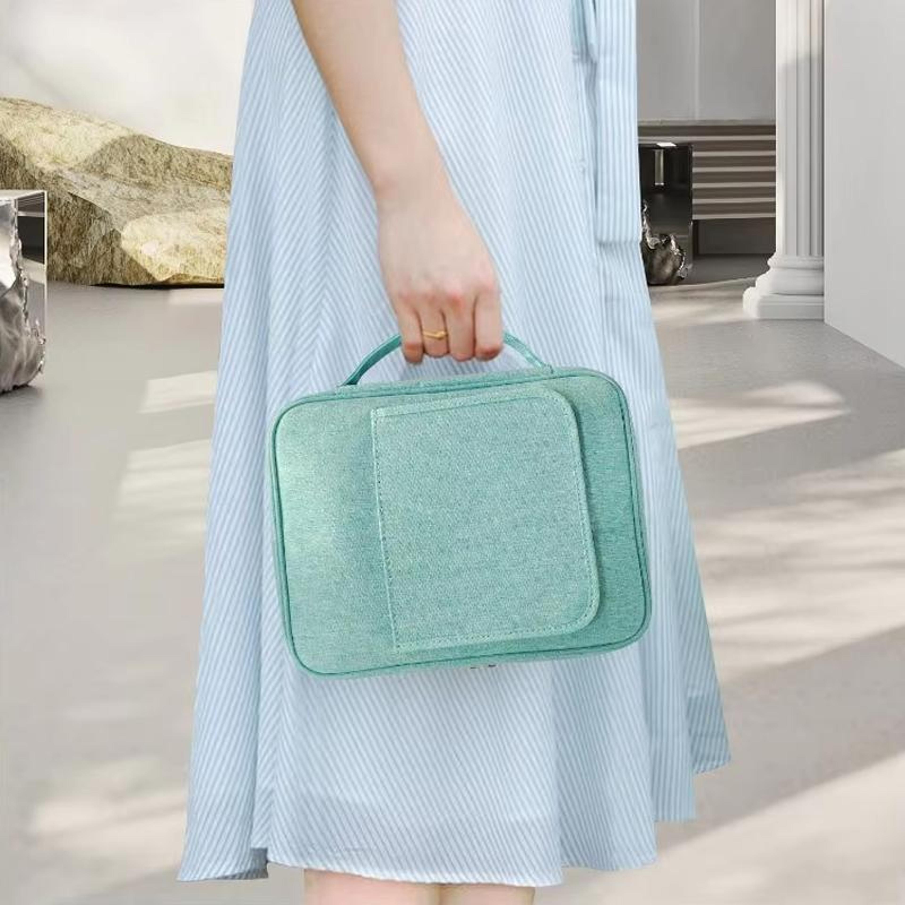 Portable Book Storage Organizer With Handle  Stand Tablet  Reading Bag 1