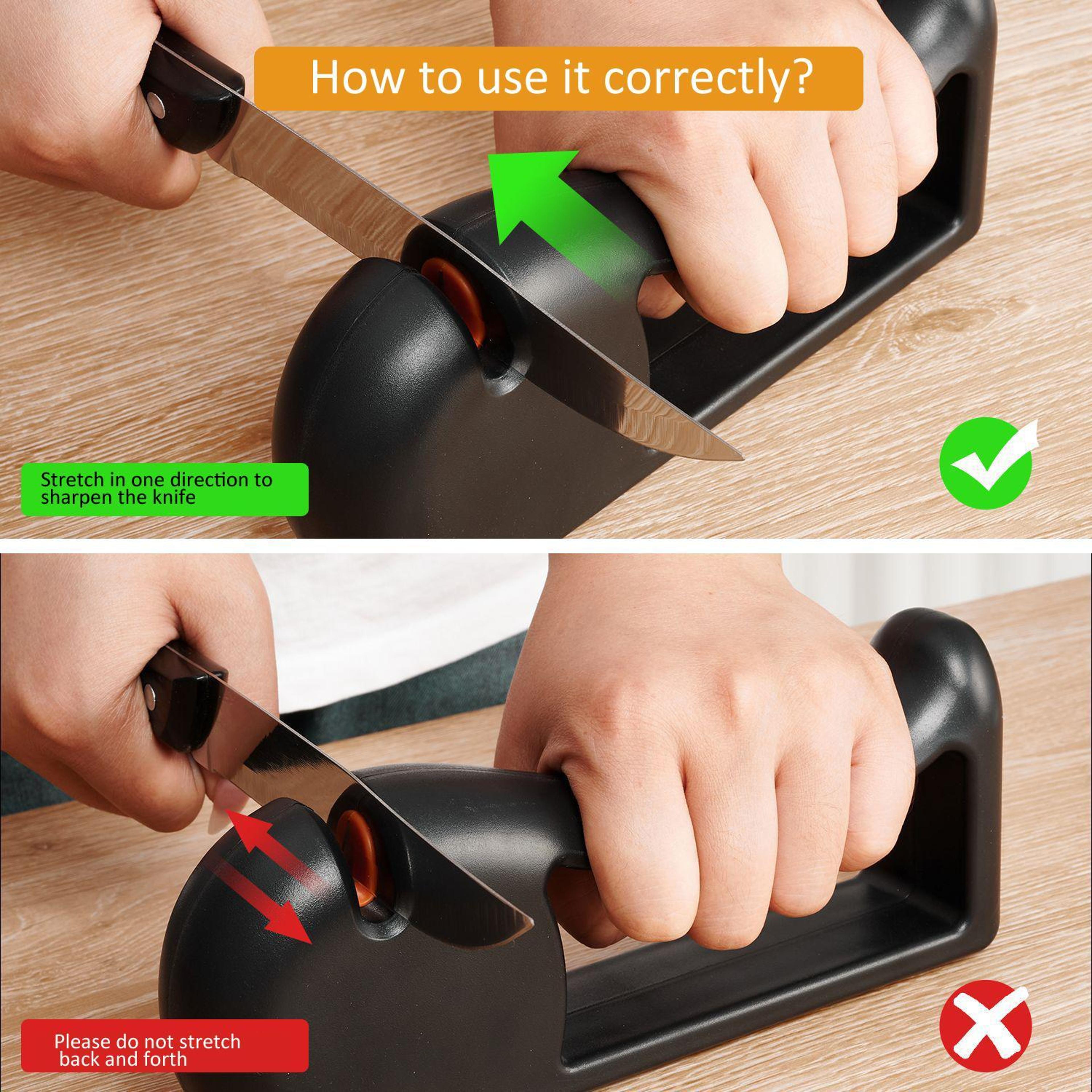 Professional Rotating Knife Sharpener With Coarse Medium Fine  Serrated Modes 4
