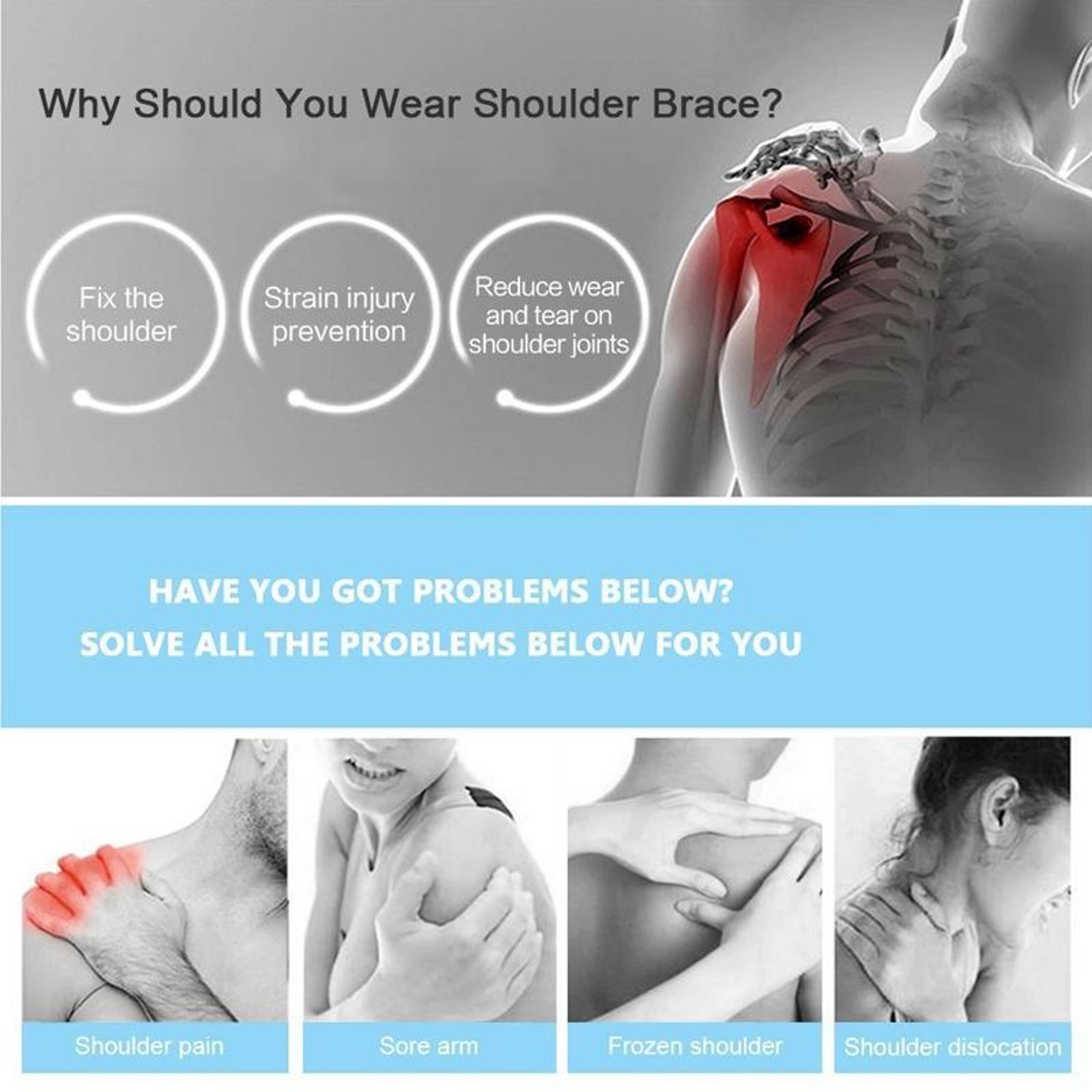 Adjustable Shoulder Support Brace For Pain Relief  Sports Compression 4