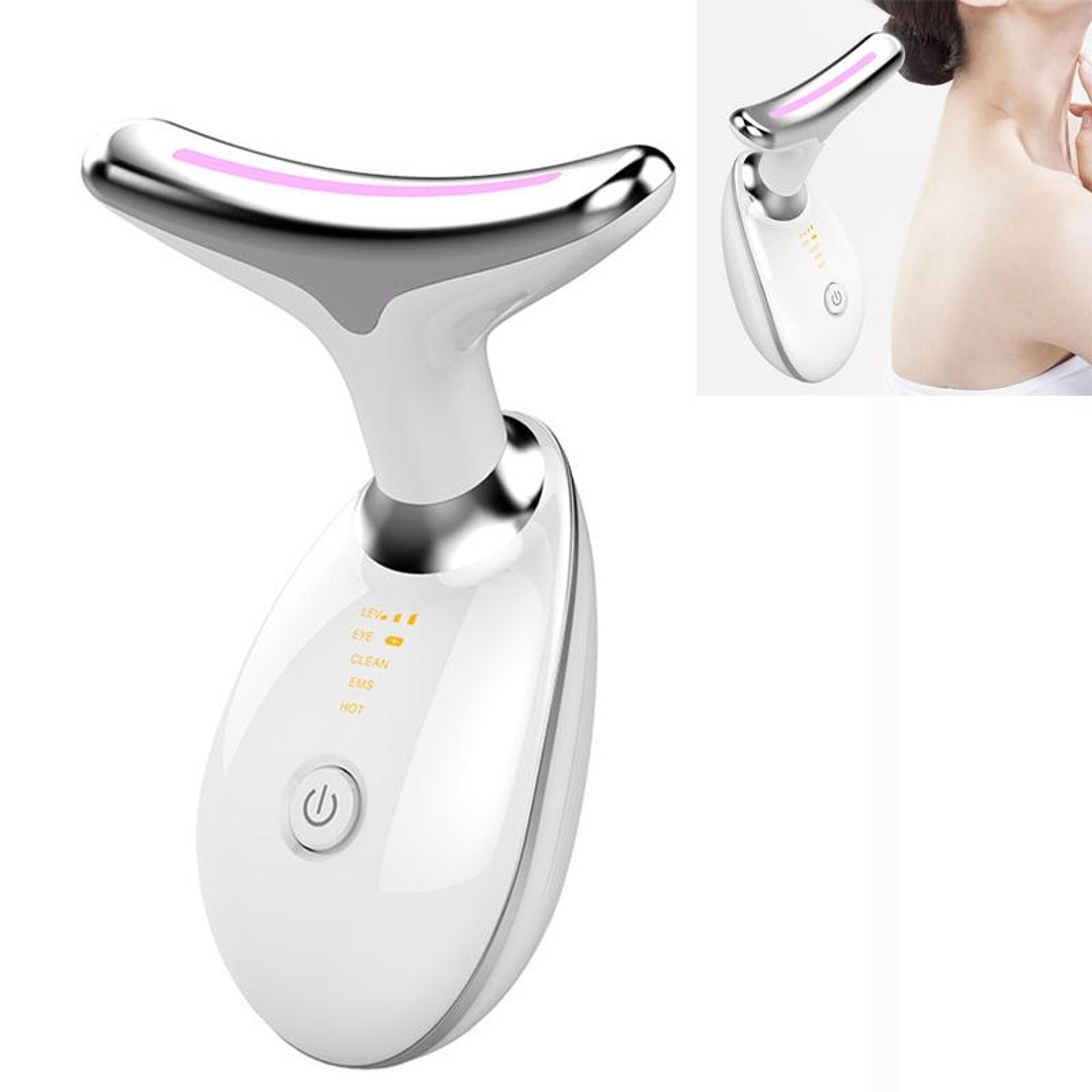 neck beauty device with ems microcurrent and warm light therapy